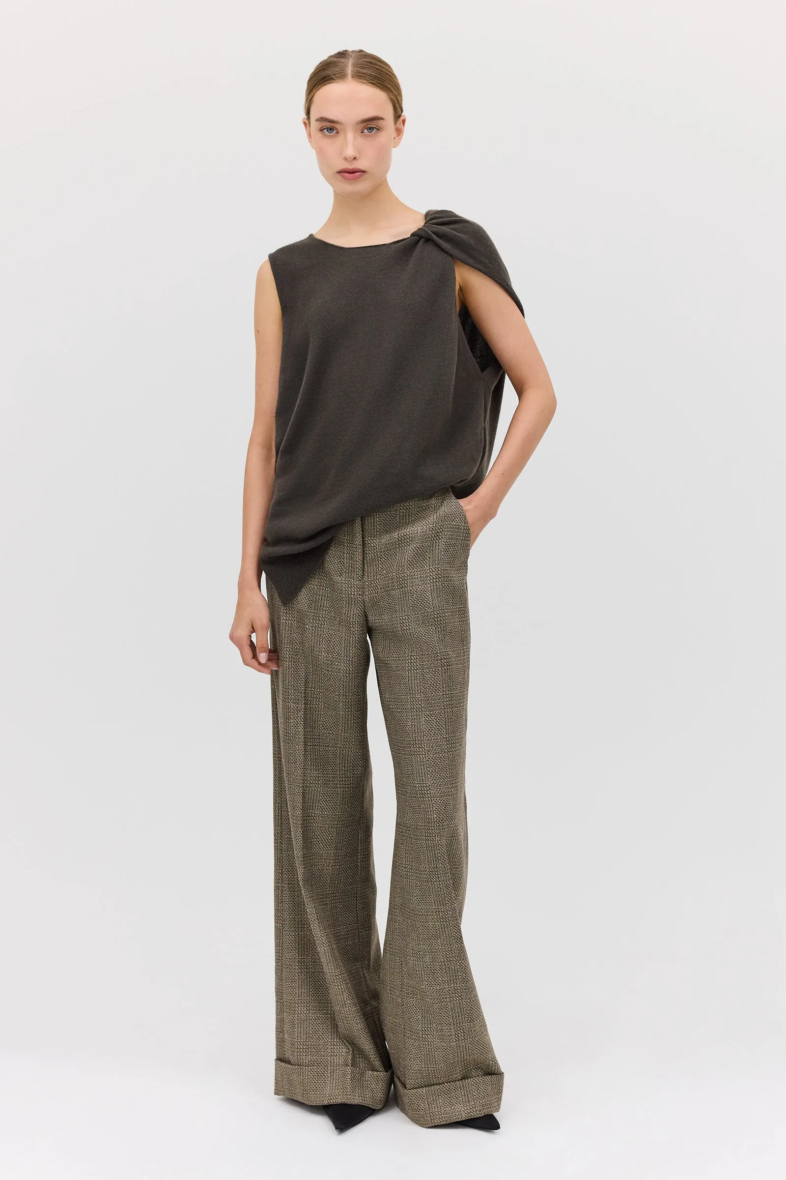 CLAY CHECK WOOL CLARION PANT sold by Bianca Spender product image thumbnail 2