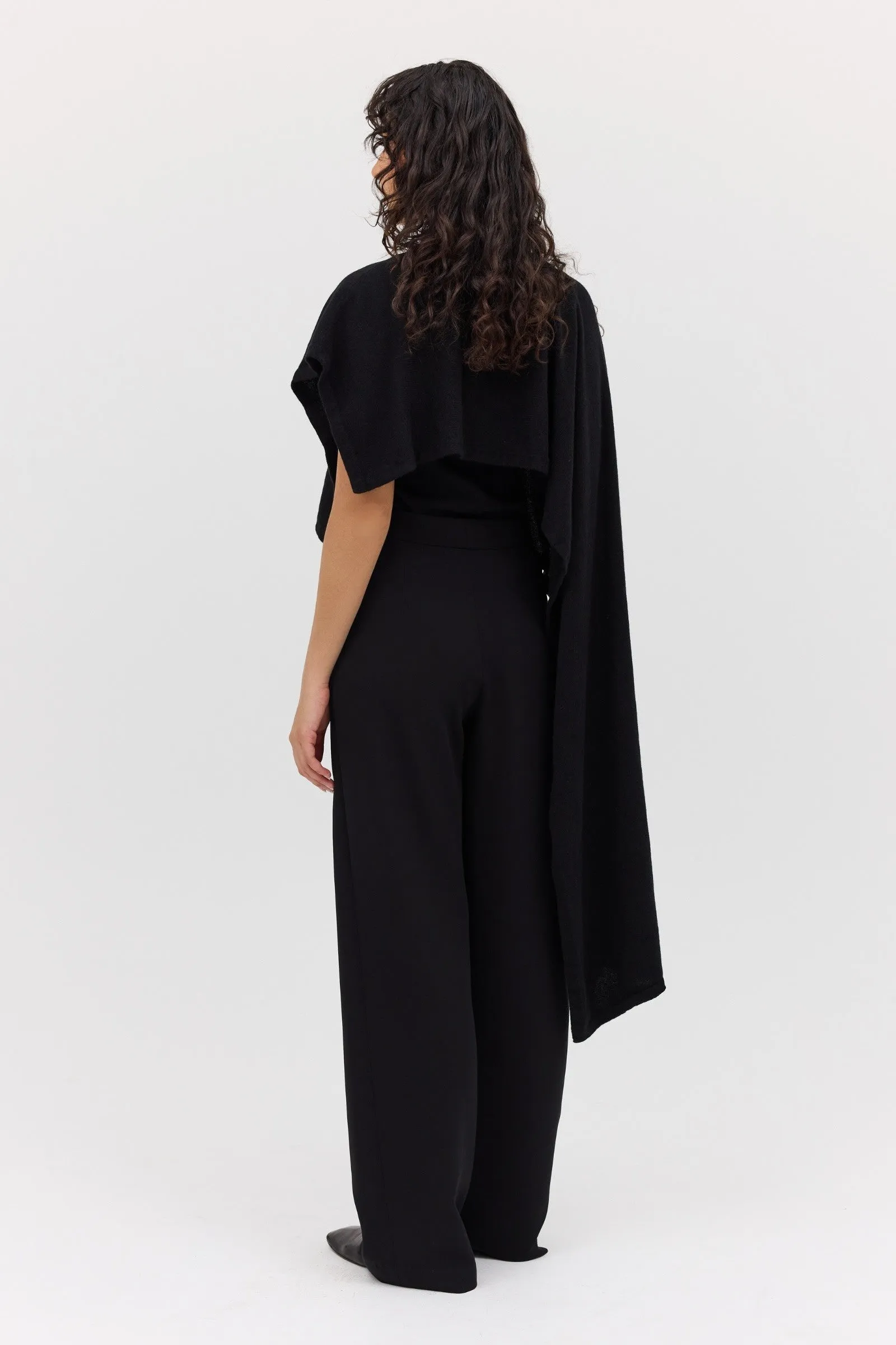 BLACK CASHMERE TRANQUIL KNIT CAPE sold by Bianca Spender product image thumbnail 5