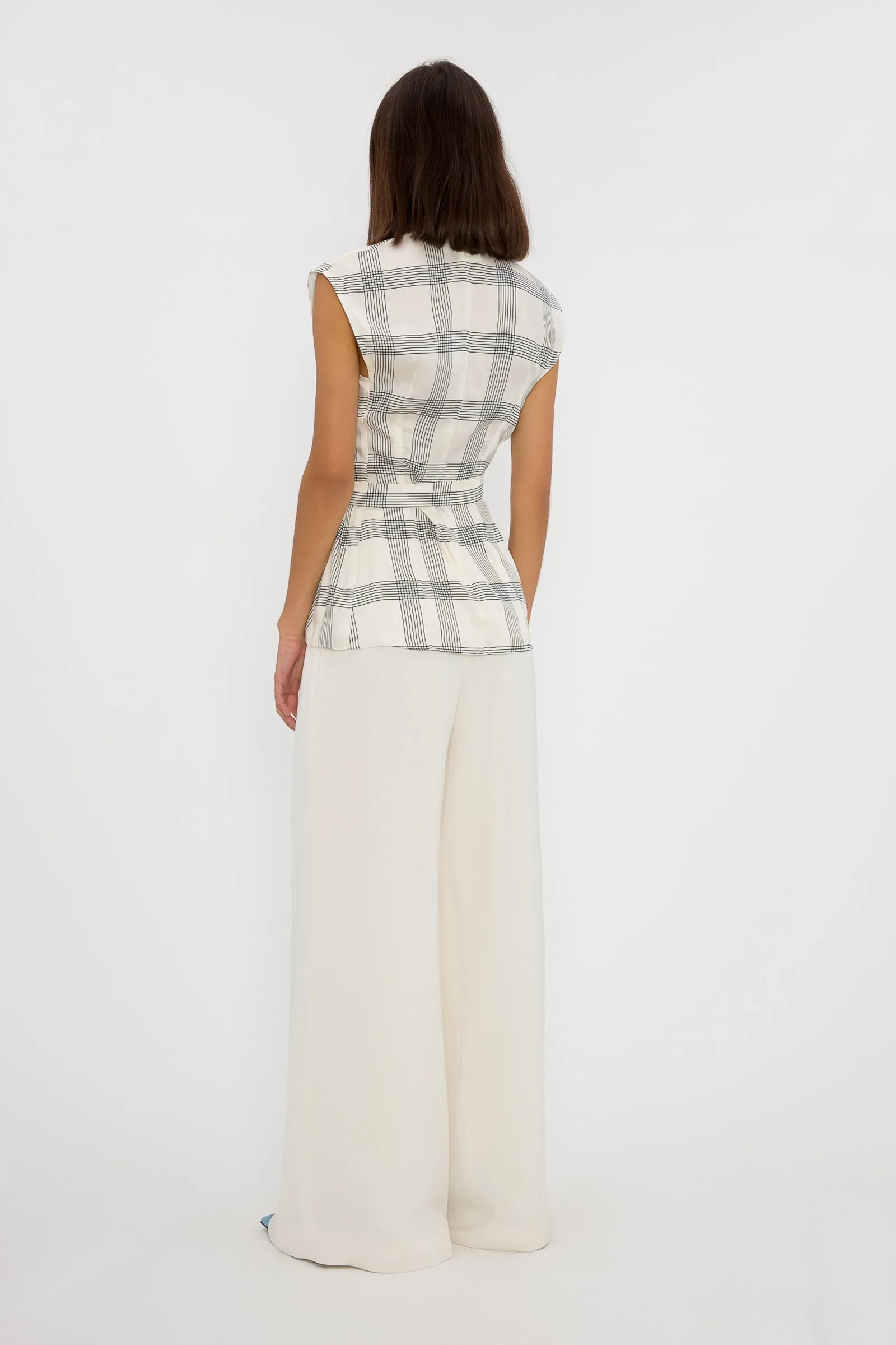 IVORY CREPE PROCESSION PANTS sold by Bianca Spender product image thumbnail 4