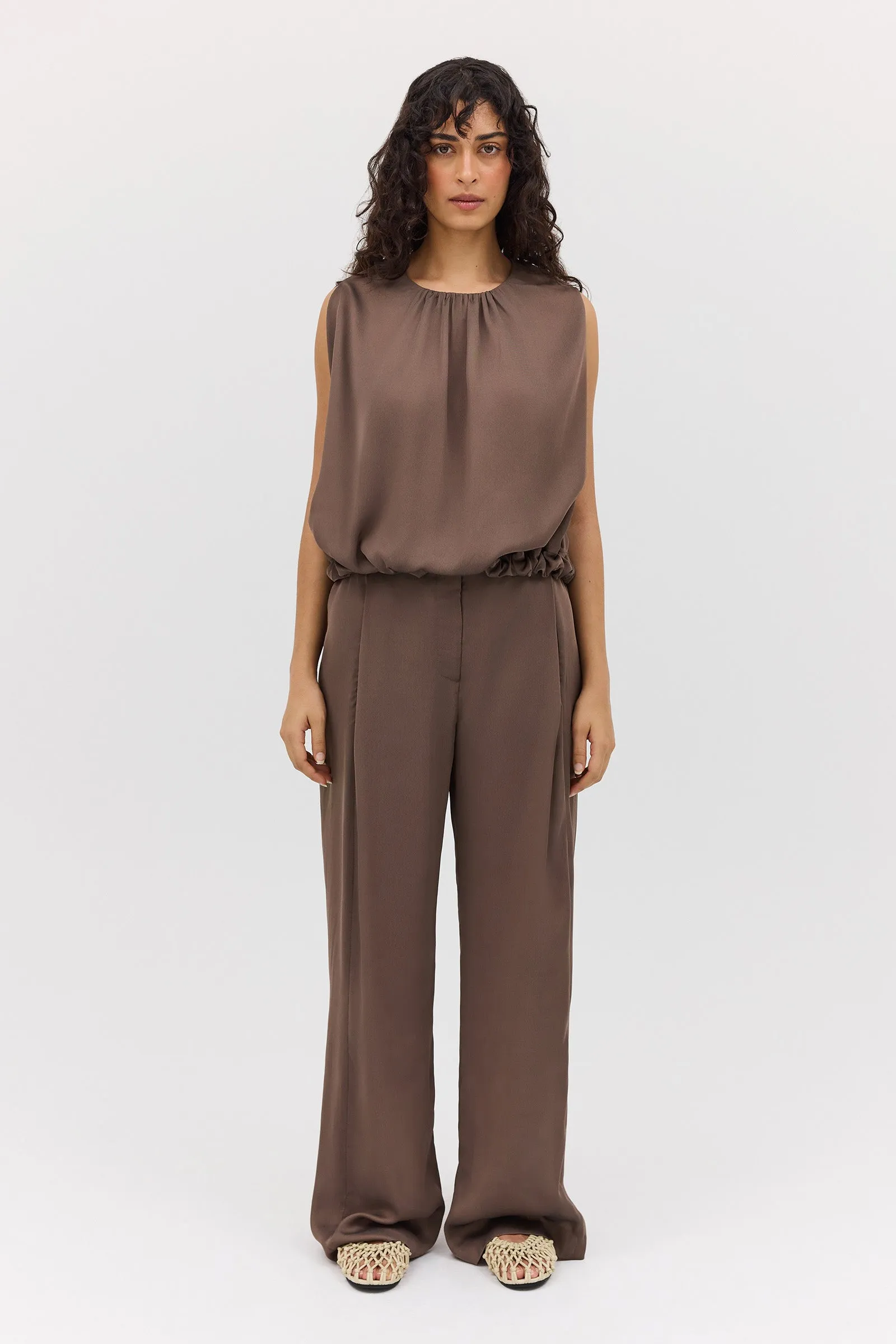 MUSHROOM CHIFFON RAY PANT sold by Bianca Spender