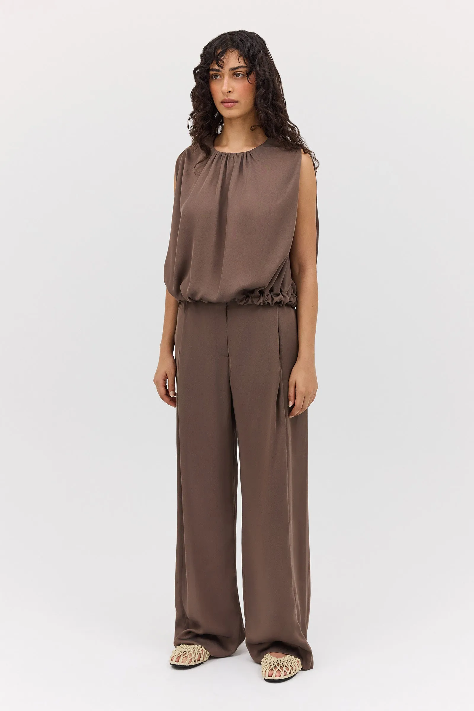 MUSHROOM CHIFFON RAY PANT sold by Bianca Spender product image thumbnail 3