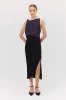 NAVY SATIN CREPE ROMA TOP sold by Bianca Spender
