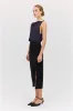 NAVY SATIN CREPE ROMA TOP sold by Bianca Spender