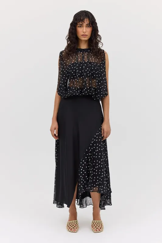 BLACK POLKA DOT EMERGE SKIRT sold by Bianca Spender