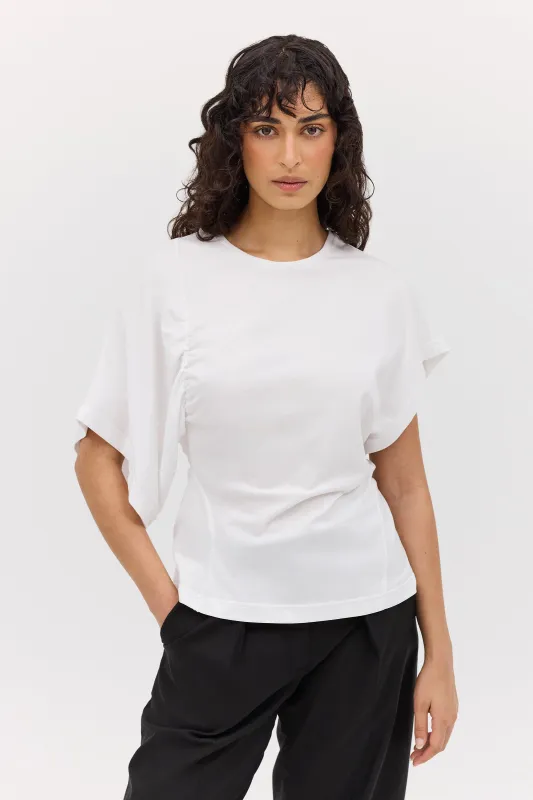 WHITE JERSEY SYNCHRONISE TOP sold by Bianca Spender