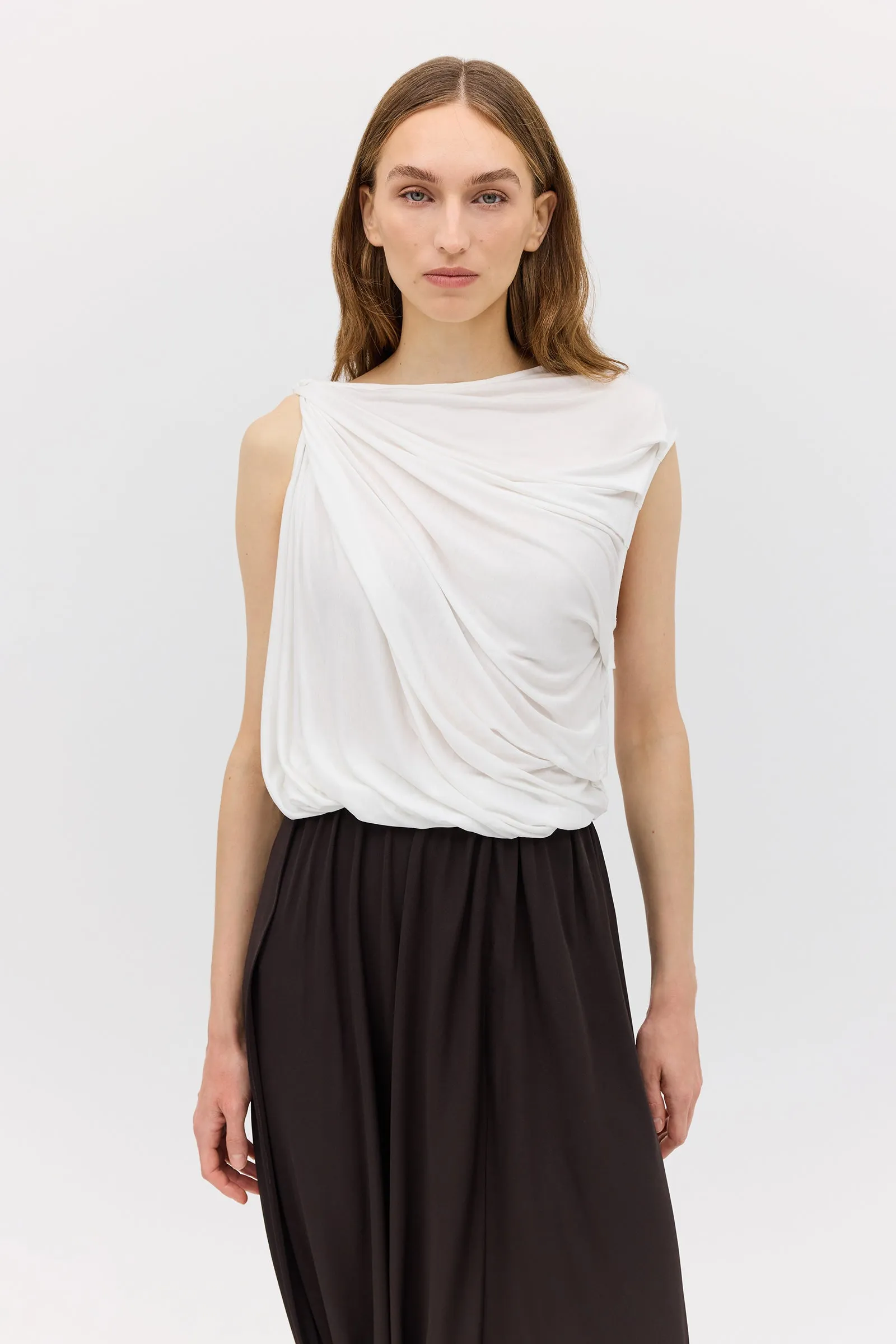 WHITE JERSEY TUMBLE TOP sold by Bianca Spender