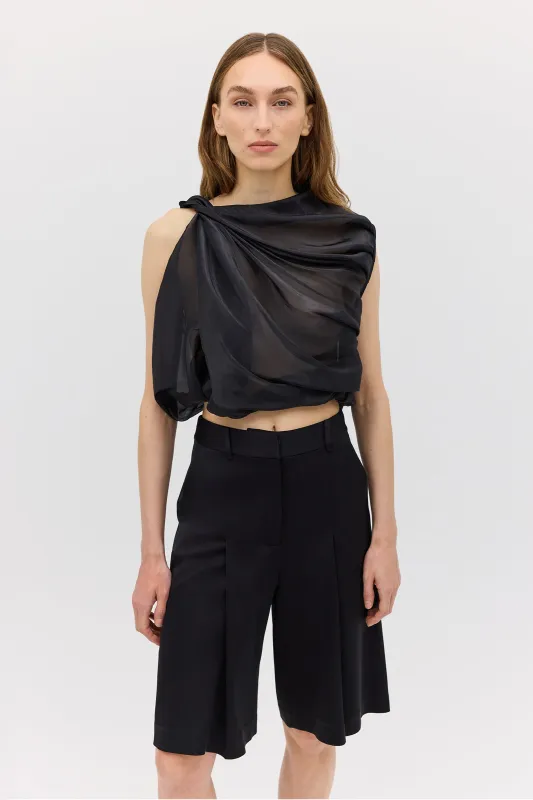BLACK LIQUID ORGANZA TUMBLE TOP sold by Bianca Spender