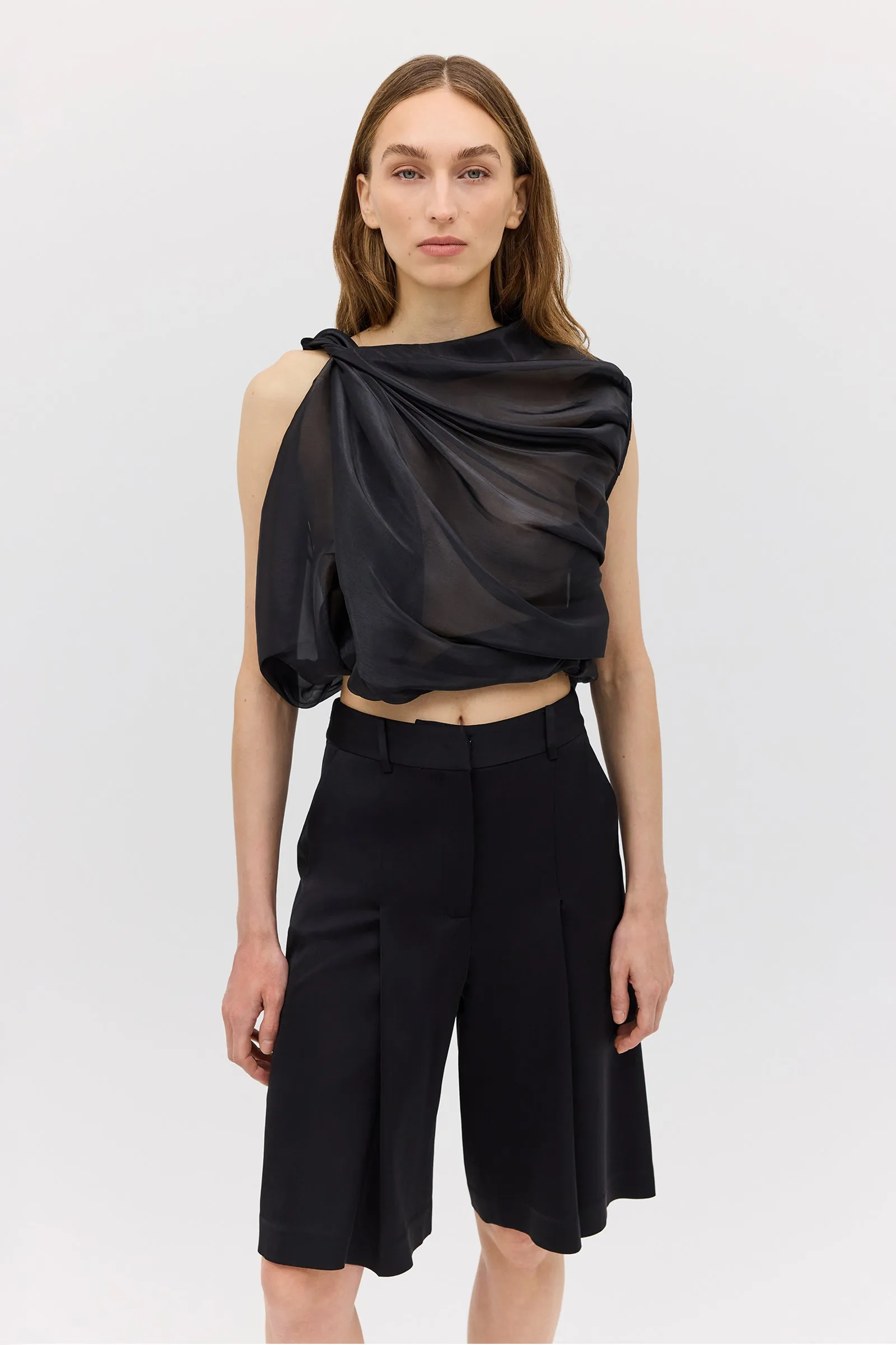 BLACK LIQUID ORGANZA TUMBLE TOP sold by Bianca Spender