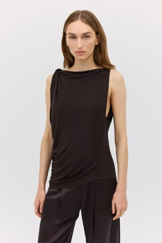 CHOCOLATE JERSEY ROMA TOP sold by Bianca Spender