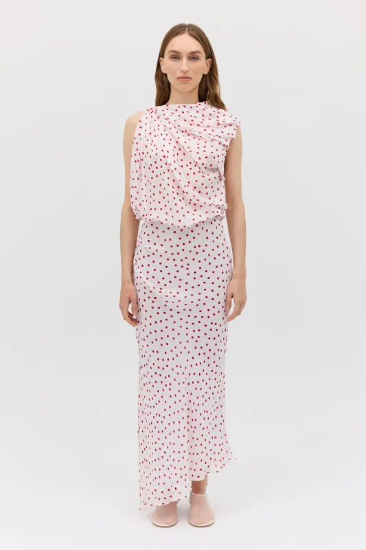 RED POLKA DOT CHIFFON TUMBLE DRESS sold by Bianca Spender