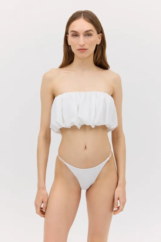 WHITE SPANDEX EXHALE SWIM BOTTOM sold by Bianca Spender