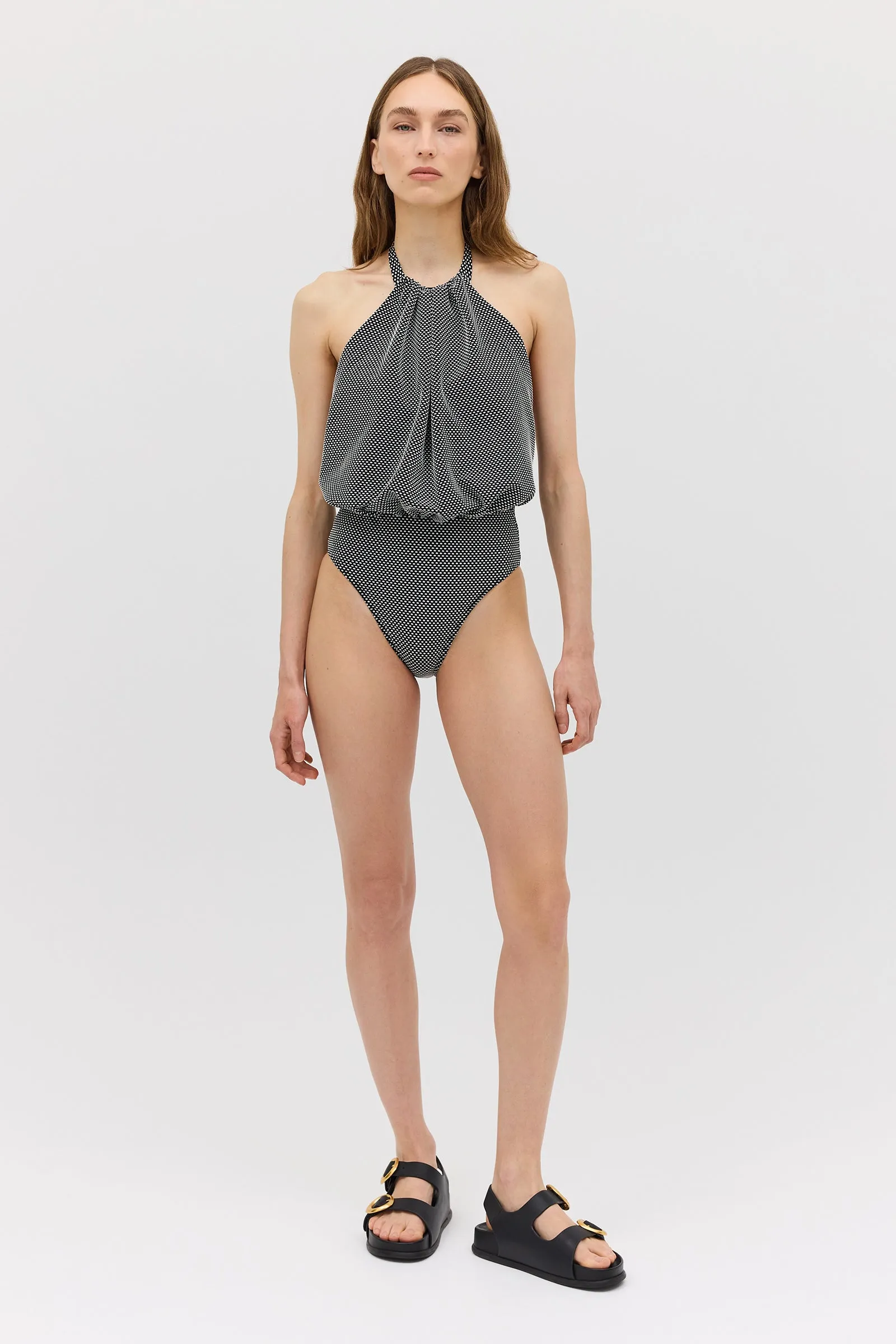 BLACK SPOT JACQUARD HAZEL ONE PIECE sold by Bianca Spender product image thumbnail 3