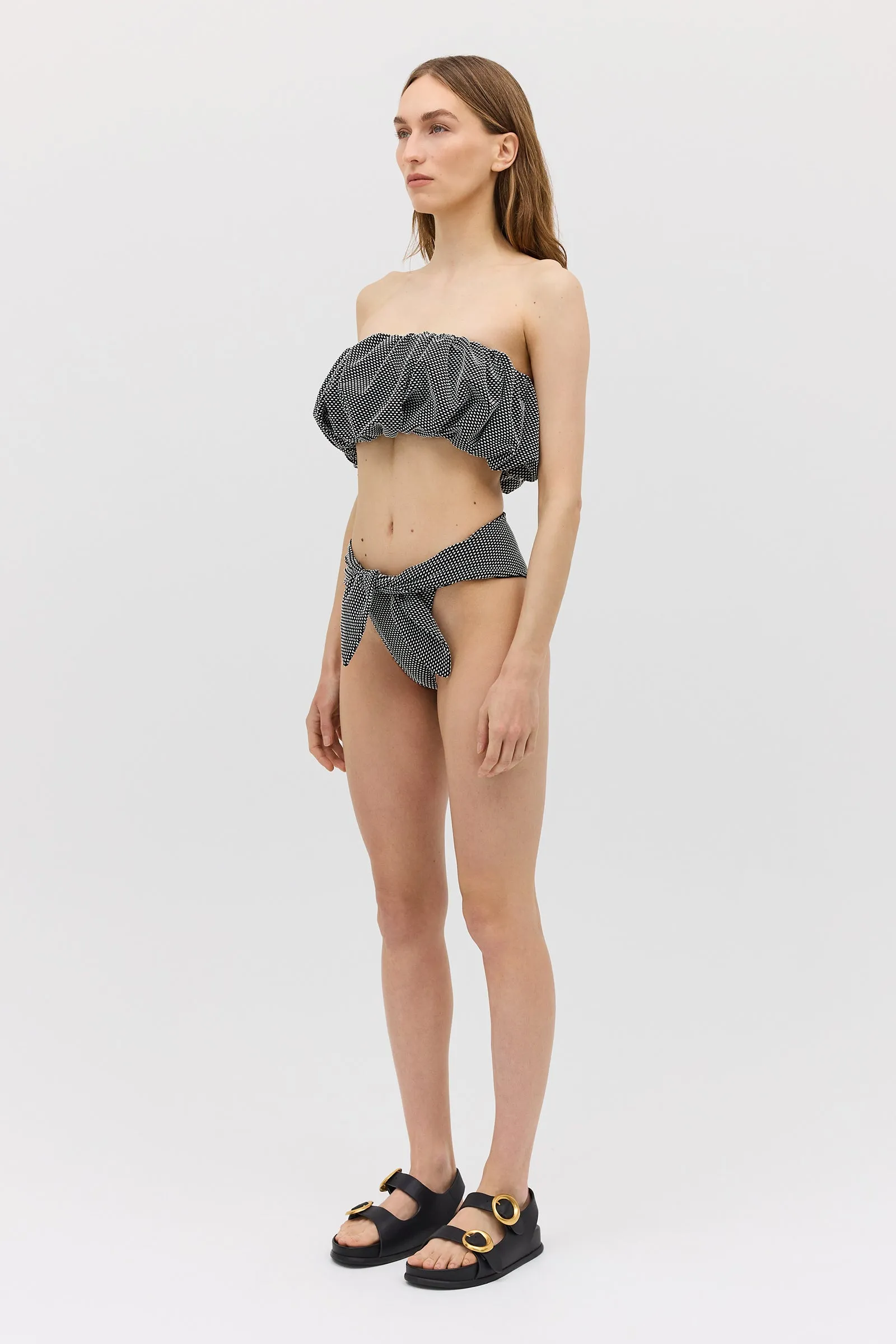 BLACK SPOT JACQUARD RISING SWIM BOTTOM sold by Bianca Spender product image thumbnail 3