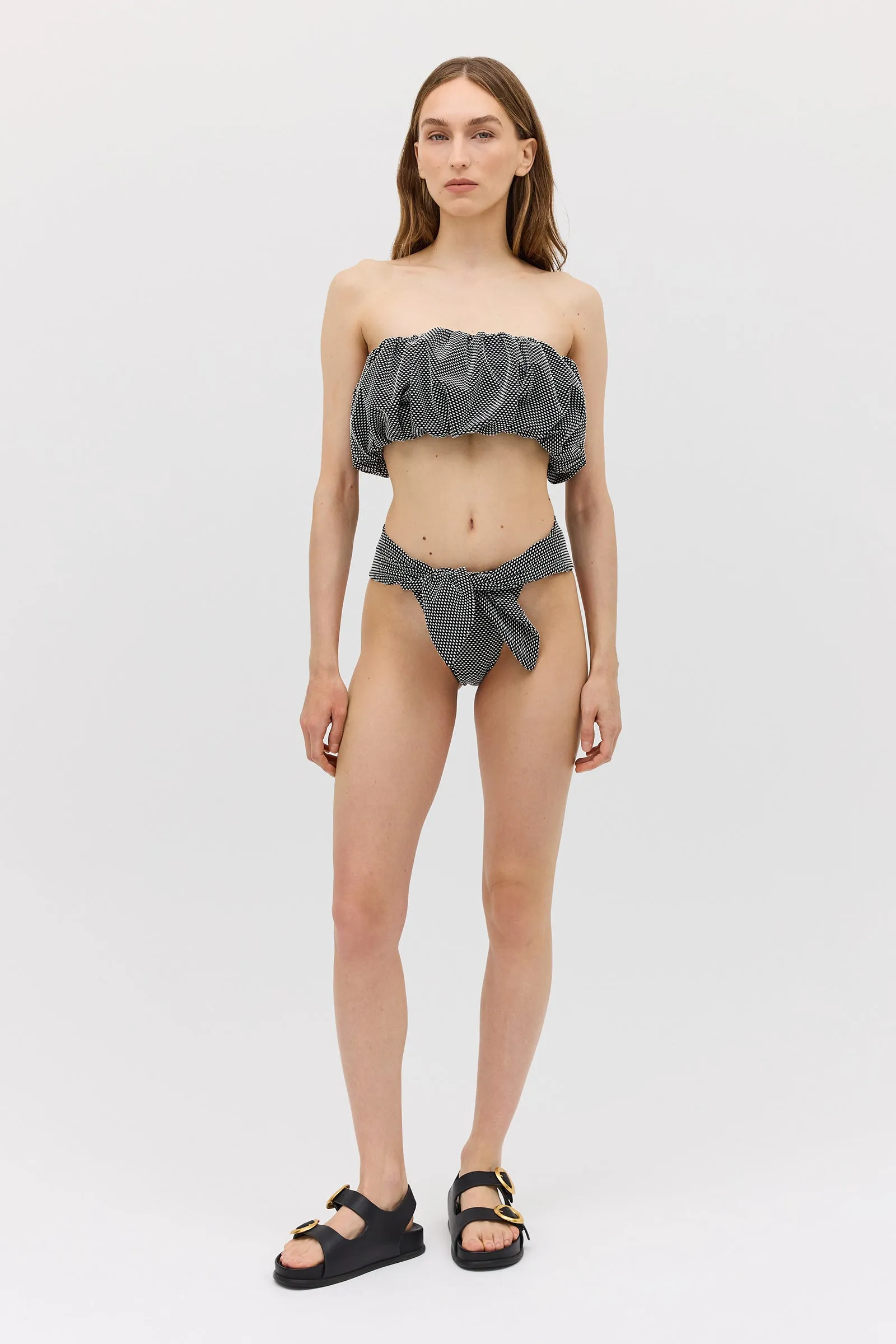 BLACK SPOT JACQUARD RISING SWIM BOTTOM sold by Bianca Spender product image thumbnail 2