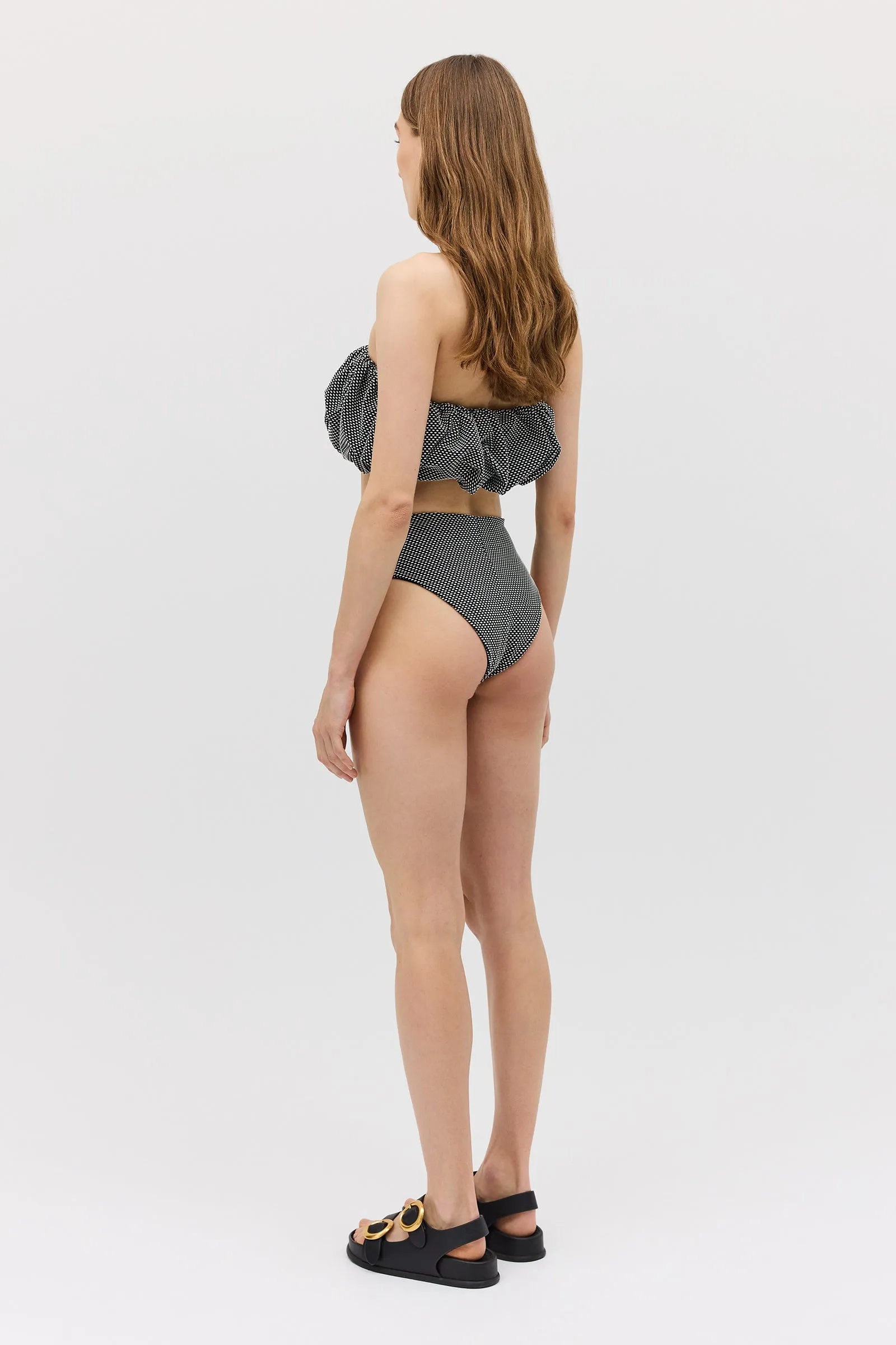 BLACK SPOT JACQUARD RISING SWIM BOTTOM sold by Bianca Spender product image thumbnail 5