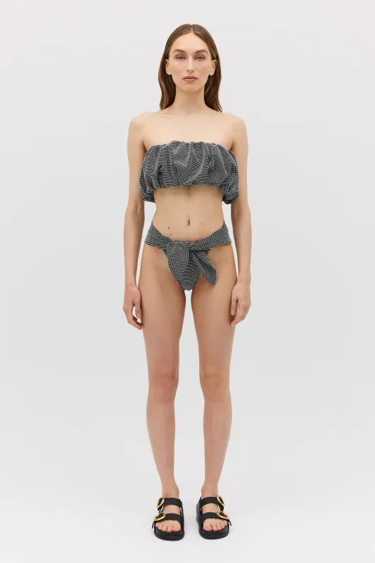 BLACK SPOT JACQUARD RISING SWIM BOTTOM sold by Bianca Spender