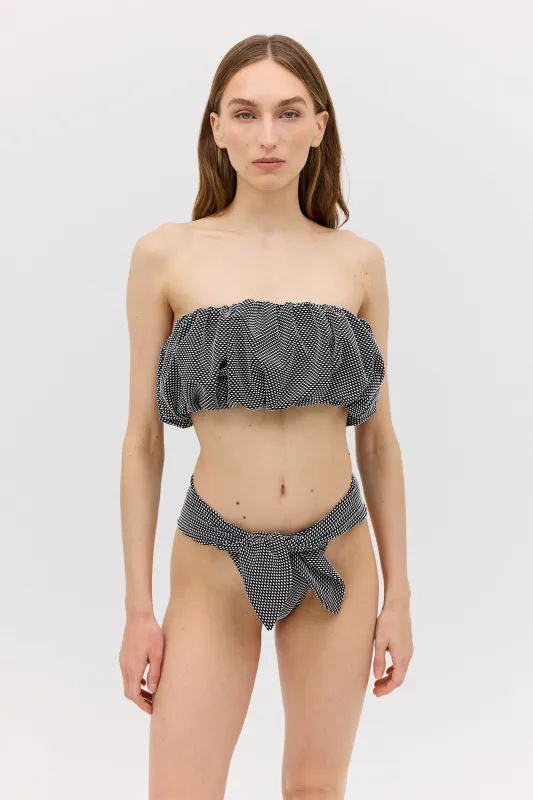 BLACK SPOT JACQUARD HAZEL SWIM TOP sold by Bianca Spender