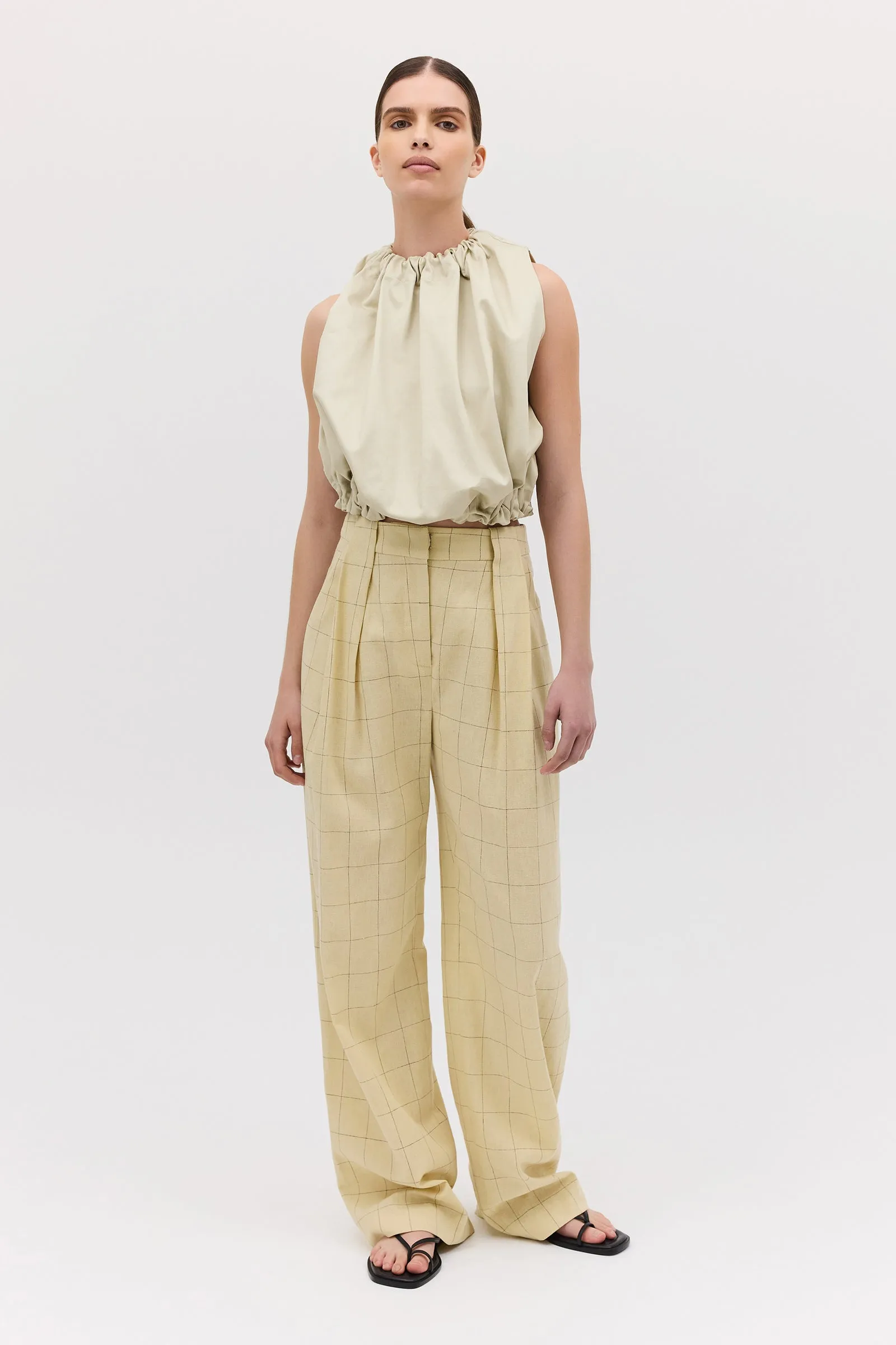 BUTTER CHECK SUITING AFFINITY PANT sold by Bianca Spender product image thumbnail 2