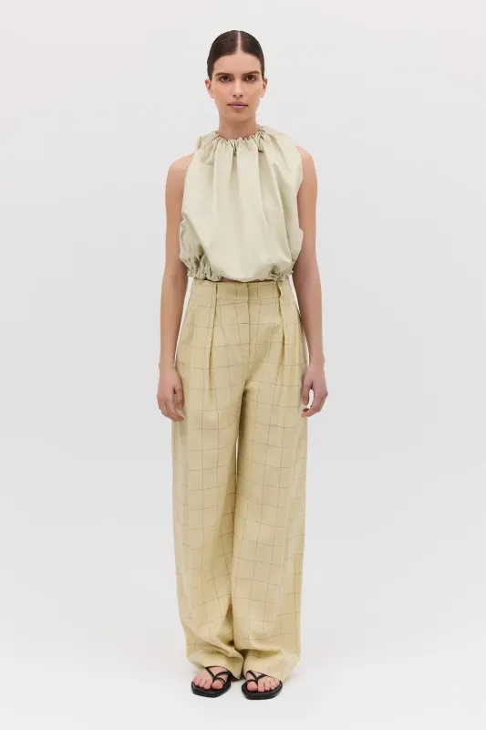 BUTTER CHECK SUITING AFFINITY PANT made by Bianca Spender