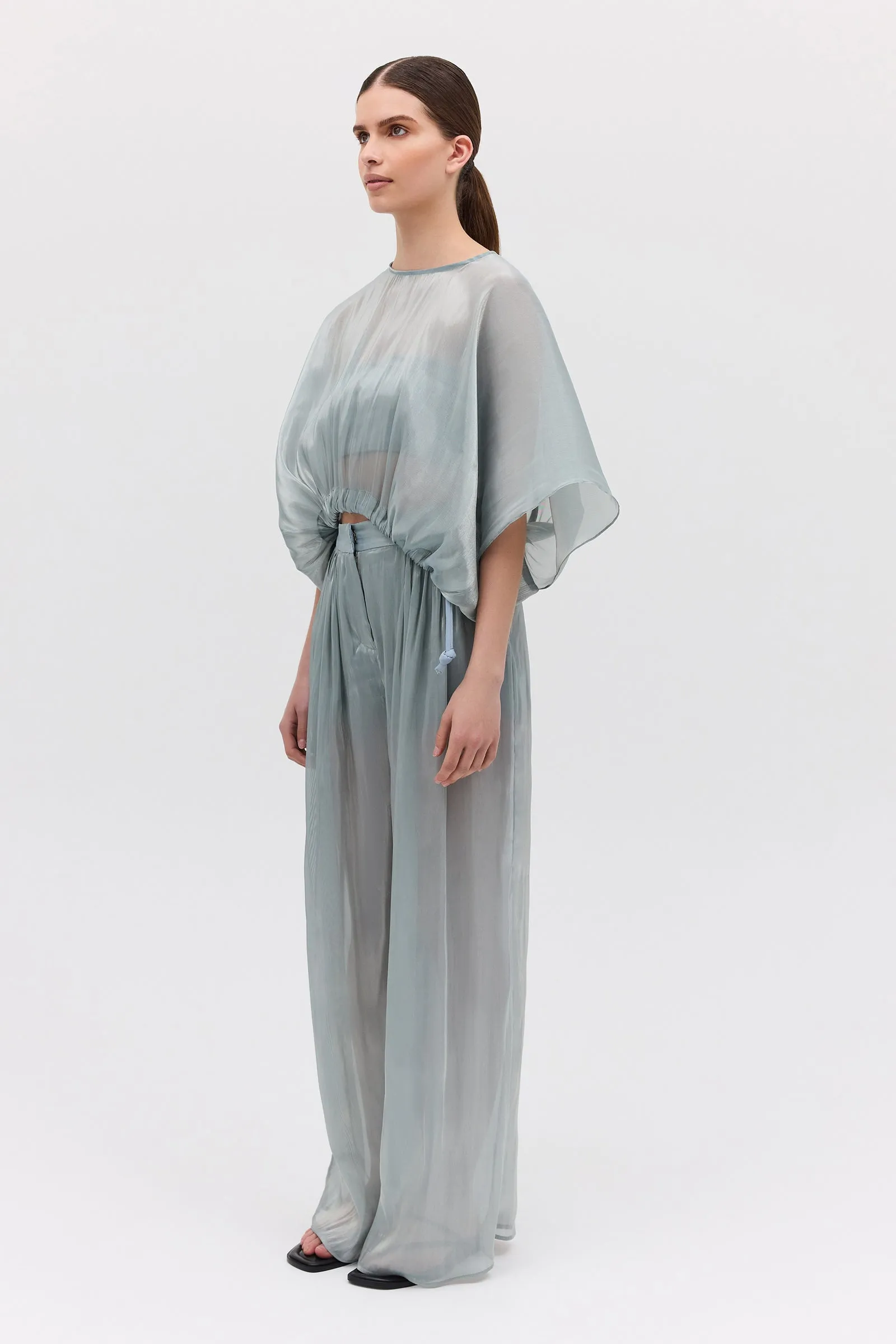 BLUE LIQUID ORGANZA PROCESSION PANT sold by Bianca Spender product image thumbnail 3