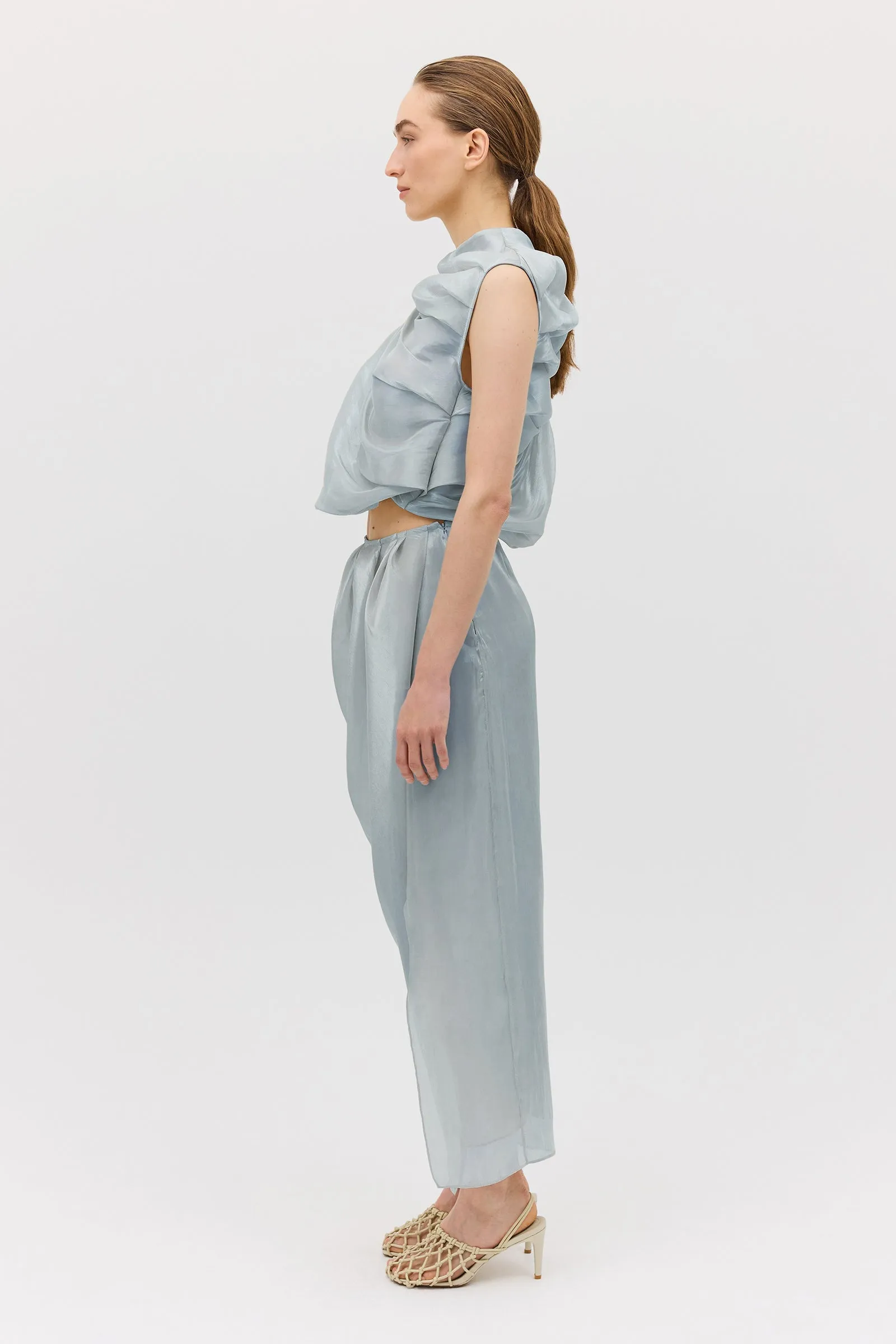 BLUE LIQUID ORGANZA TUMBLE TOP sold by Bianca Spender product image thumbnail 5