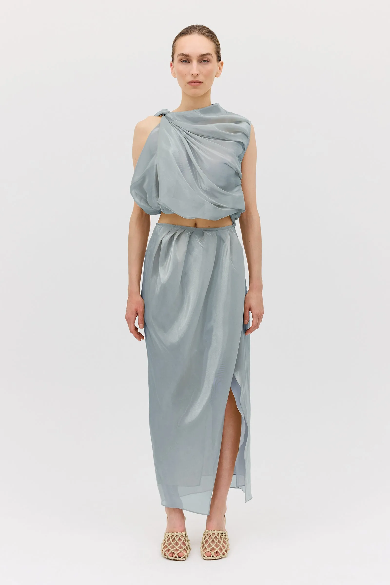 BLUE LIQUID ORGANZA TUMBLE TOP sold by Bianca Spender product image thumbnail 2