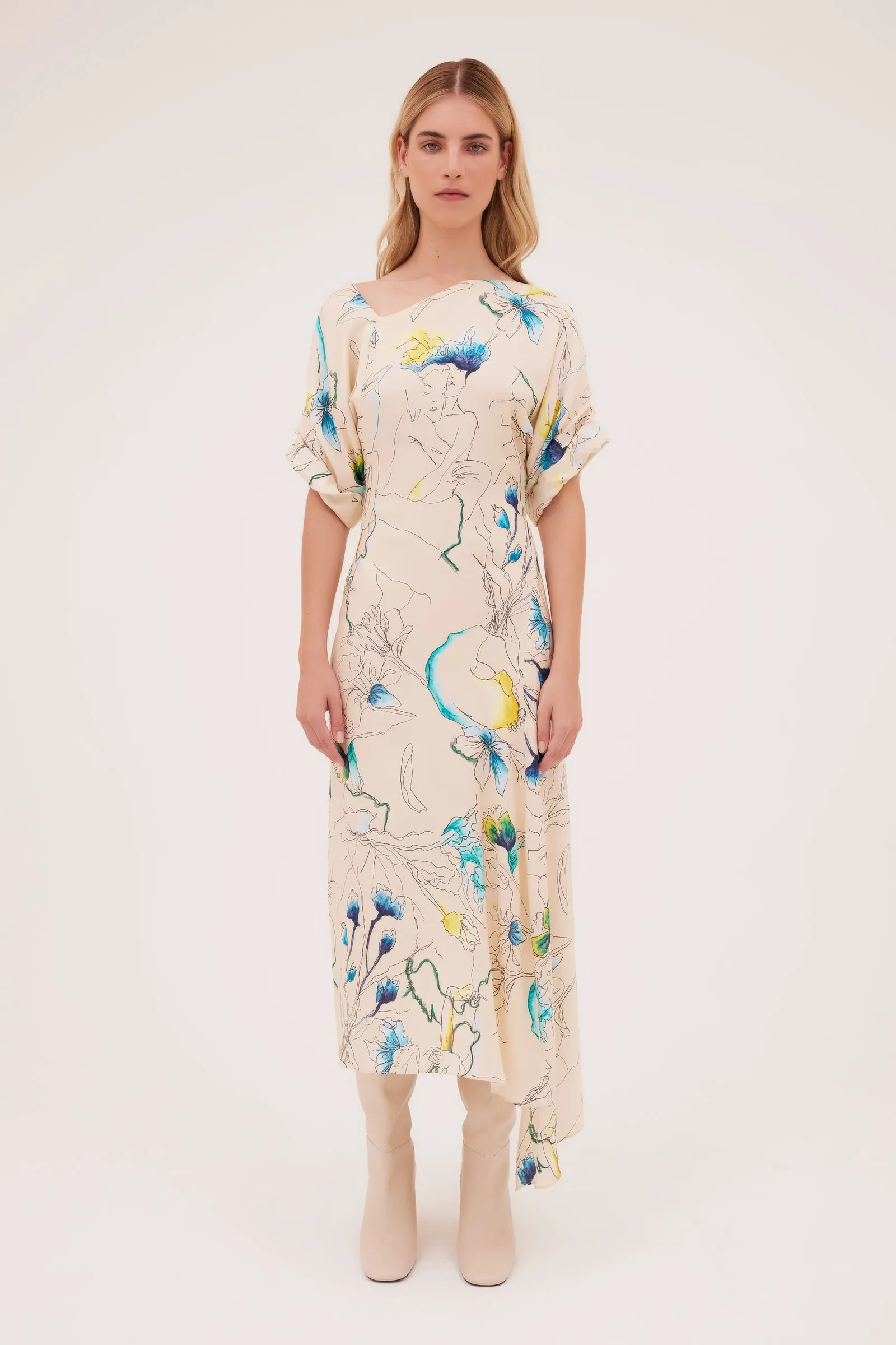 PARCHMENT EMBRACE SILK PALOMA DRESS sold by Bianca Spender