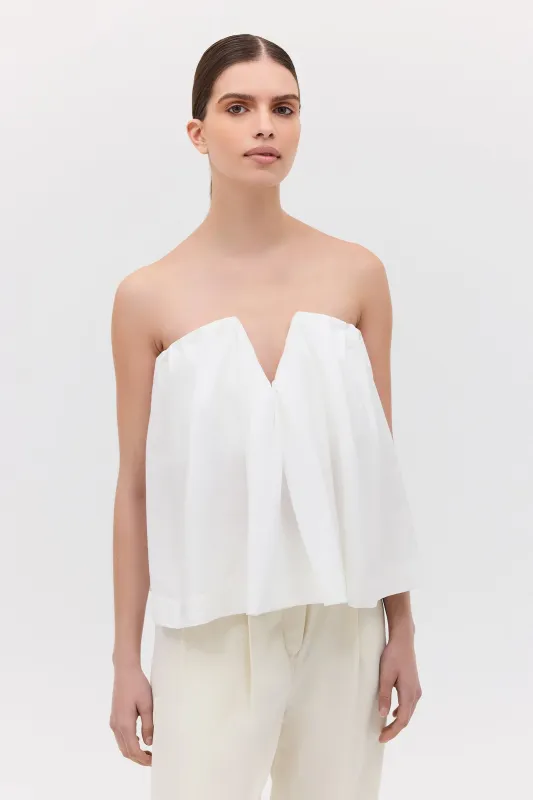 WHITE COTTON PRISM TOP sold by Bianca Spender