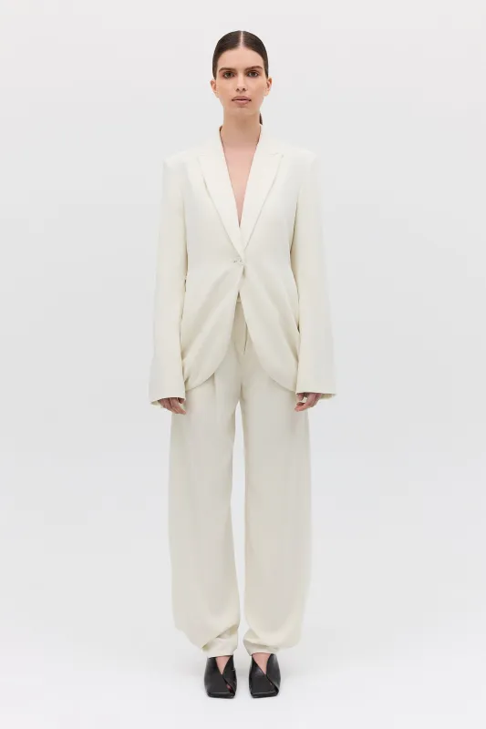 CREAM CREPE SUITING SURRENDER PANT sold by Bianca Spender