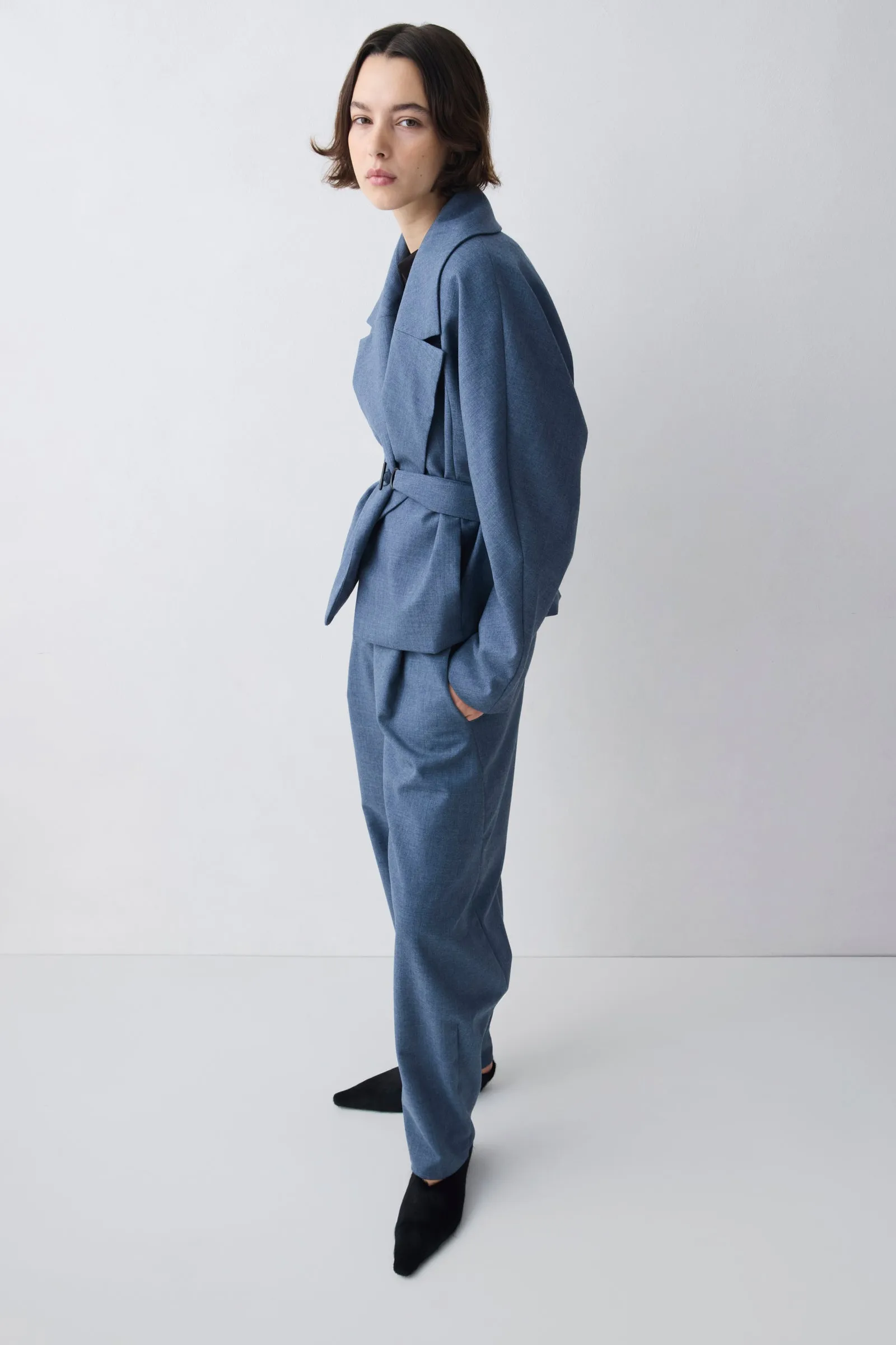 DENIM WOOL SUITING EVOLVE JACKET sold by Bianca Spender product image thumbnail 4