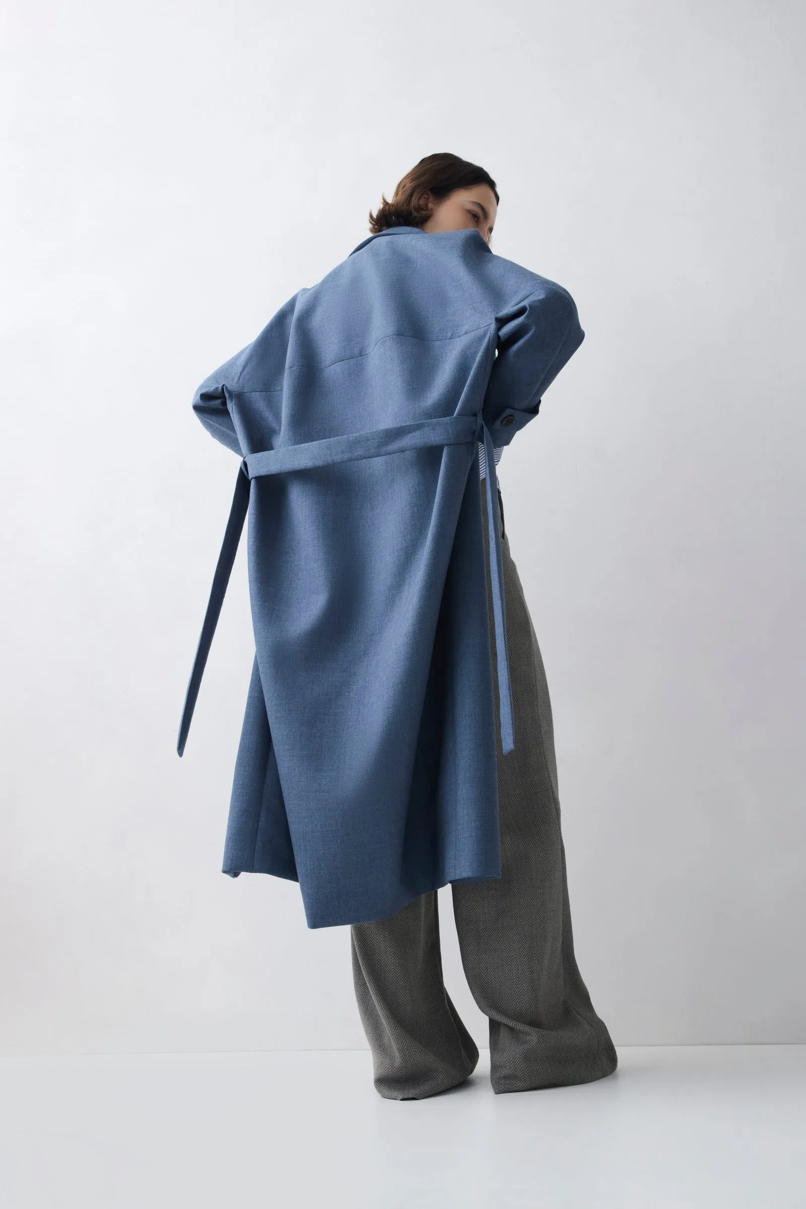 DENIM WOOL SUITING EVOLVE COAT sold by Bianca Spender product image thumbnail 2