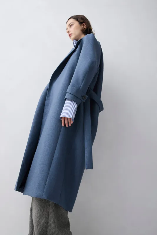 DENIM WOOL SUITING EVOLVE COAT made by Bianca Spender