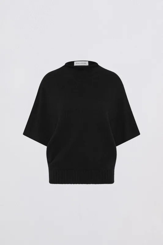 BLACK CASHMERE RISE KNIT TOP made by Bianca Spender