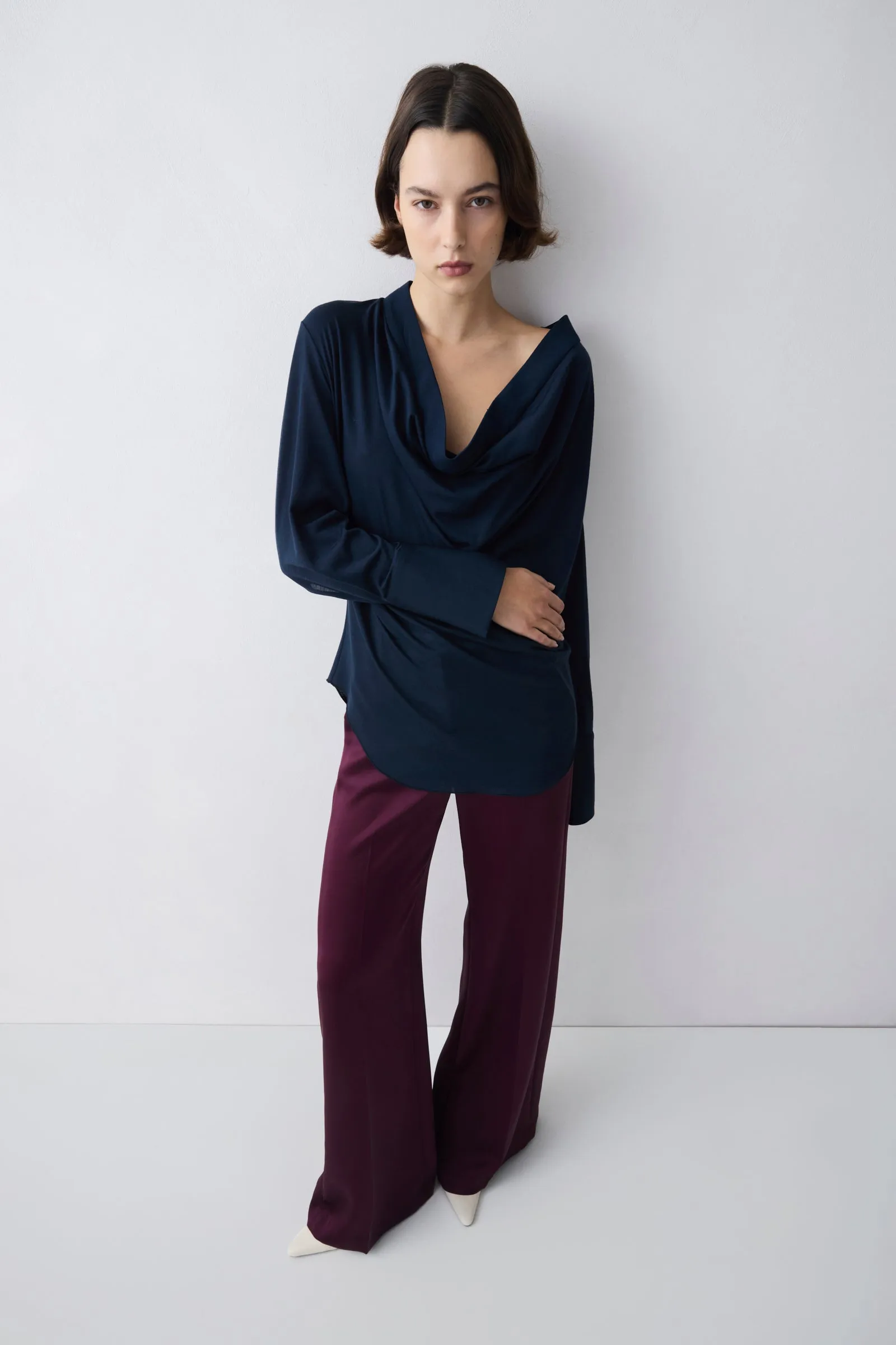 NAVY MERINO CASCADE TOP sold by Bianca Spender product image thumbnail 2