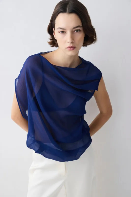 ROYAL SILK GEORGETTE TUMBLE TOP made by Bianca Spender