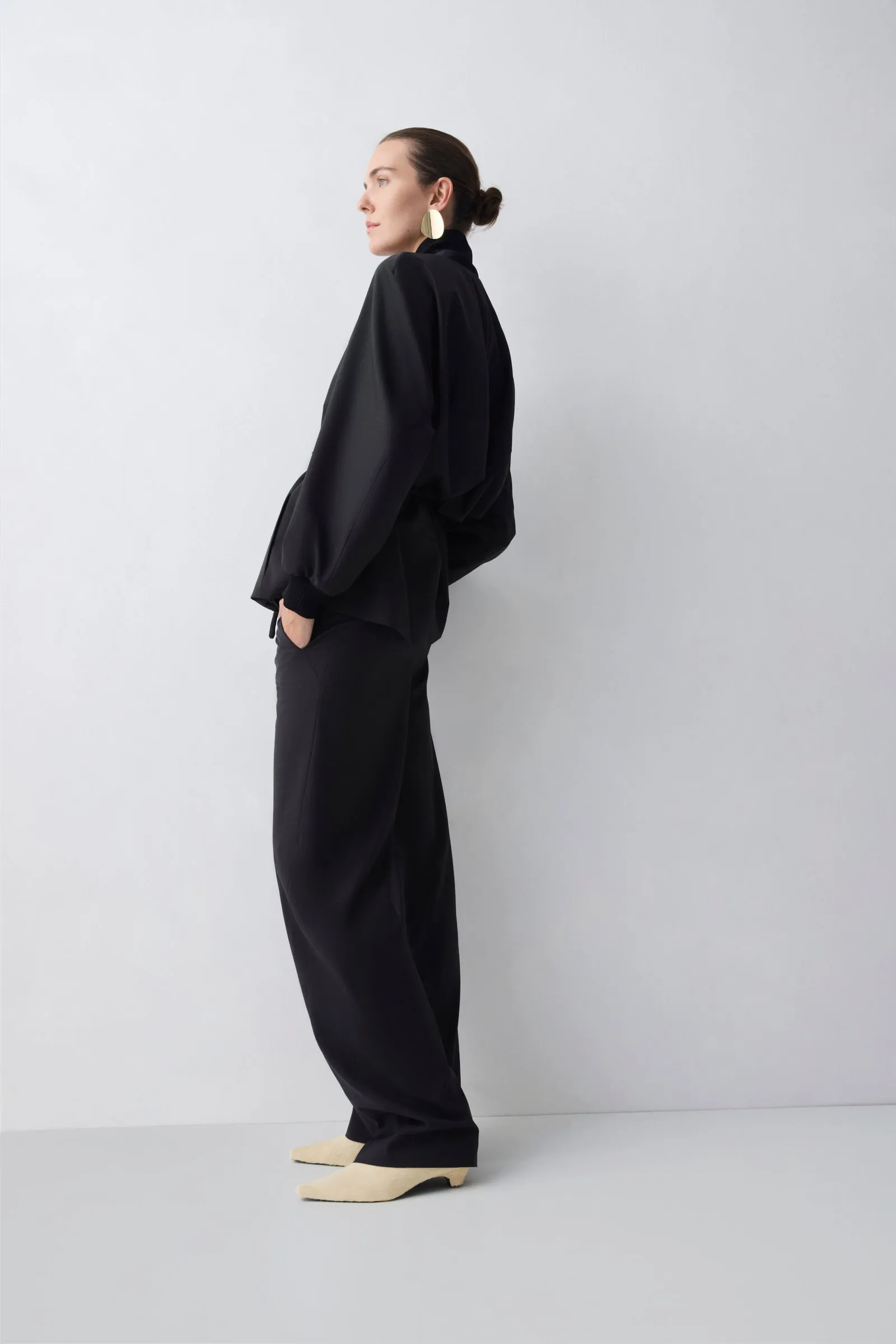 CHARCOAL WOOL SUITING AWAKEN BOMBER sold by Bianca Spender product image thumbnail 3