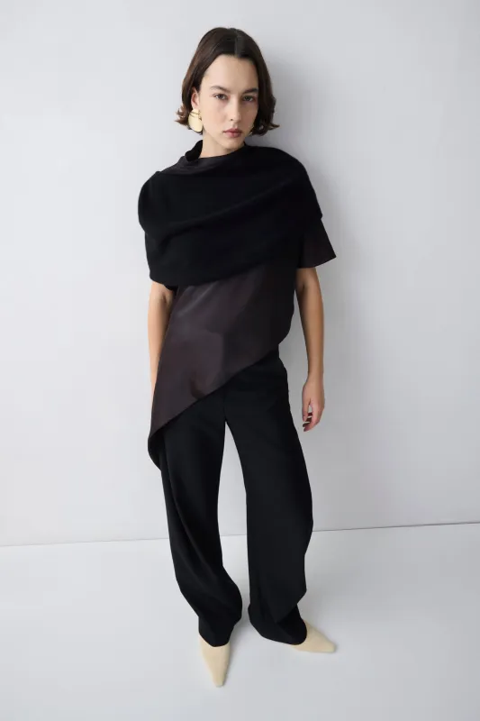 BLACK WOOL SUITING AWAKEN PANT made by Bianca Spender