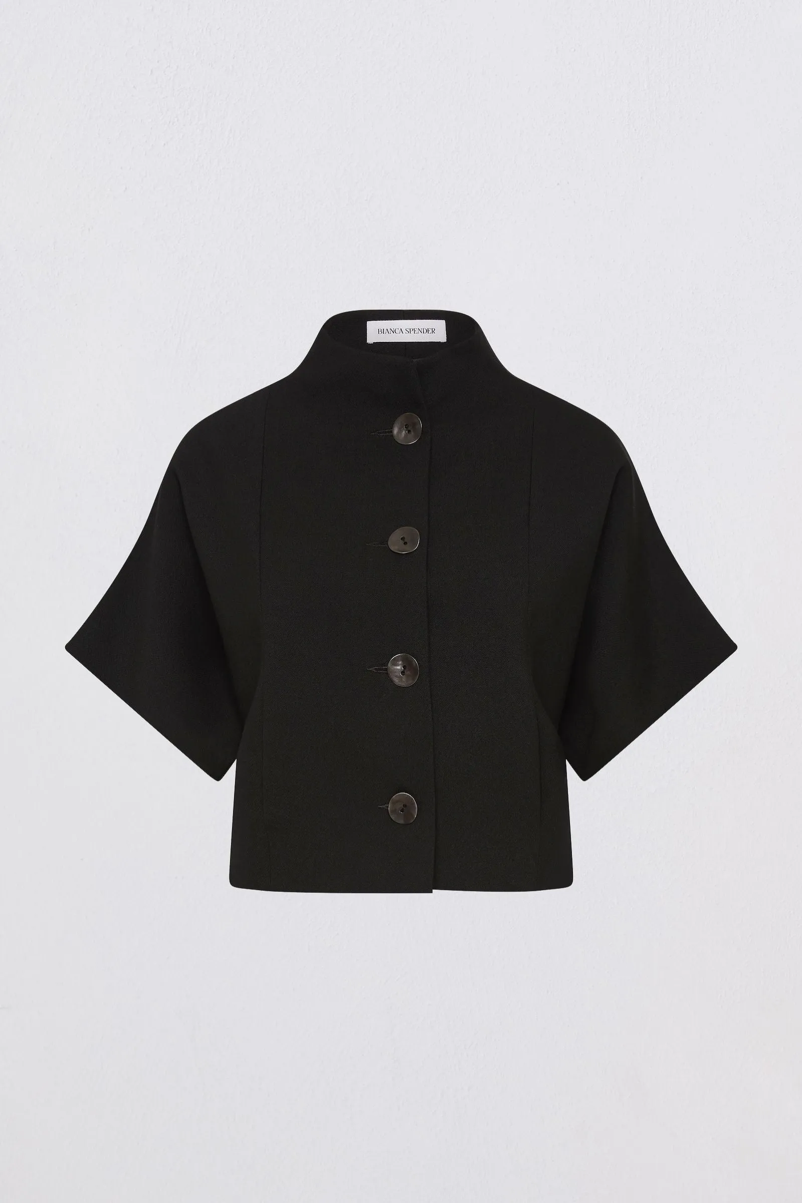 BLACK WOOL SUITING MUTUAL JACKET sold by Bianca Spender