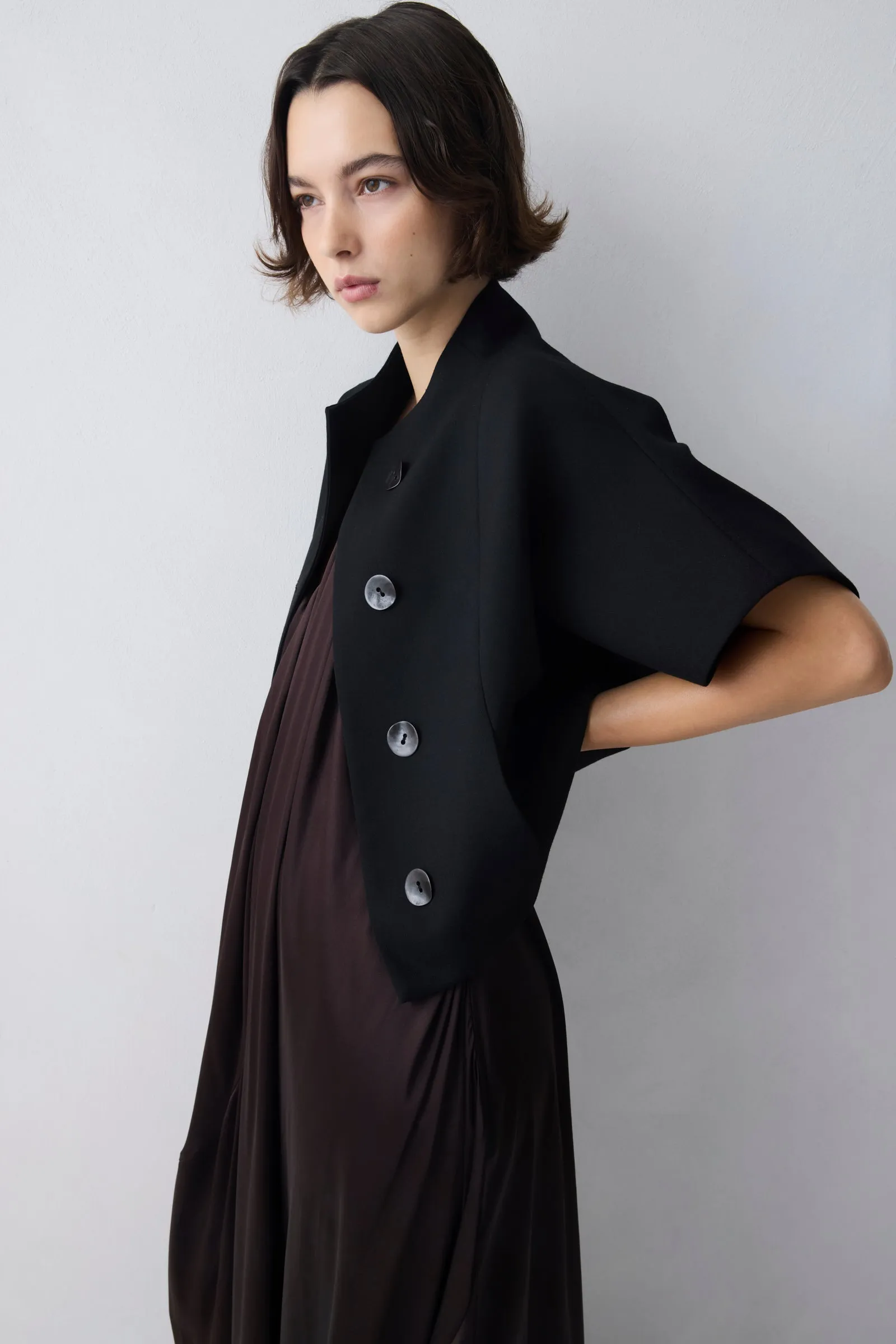 BLACK WOOL SUITING MUTUAL JACKET sold by Bianca Spender product image thumbnail 2