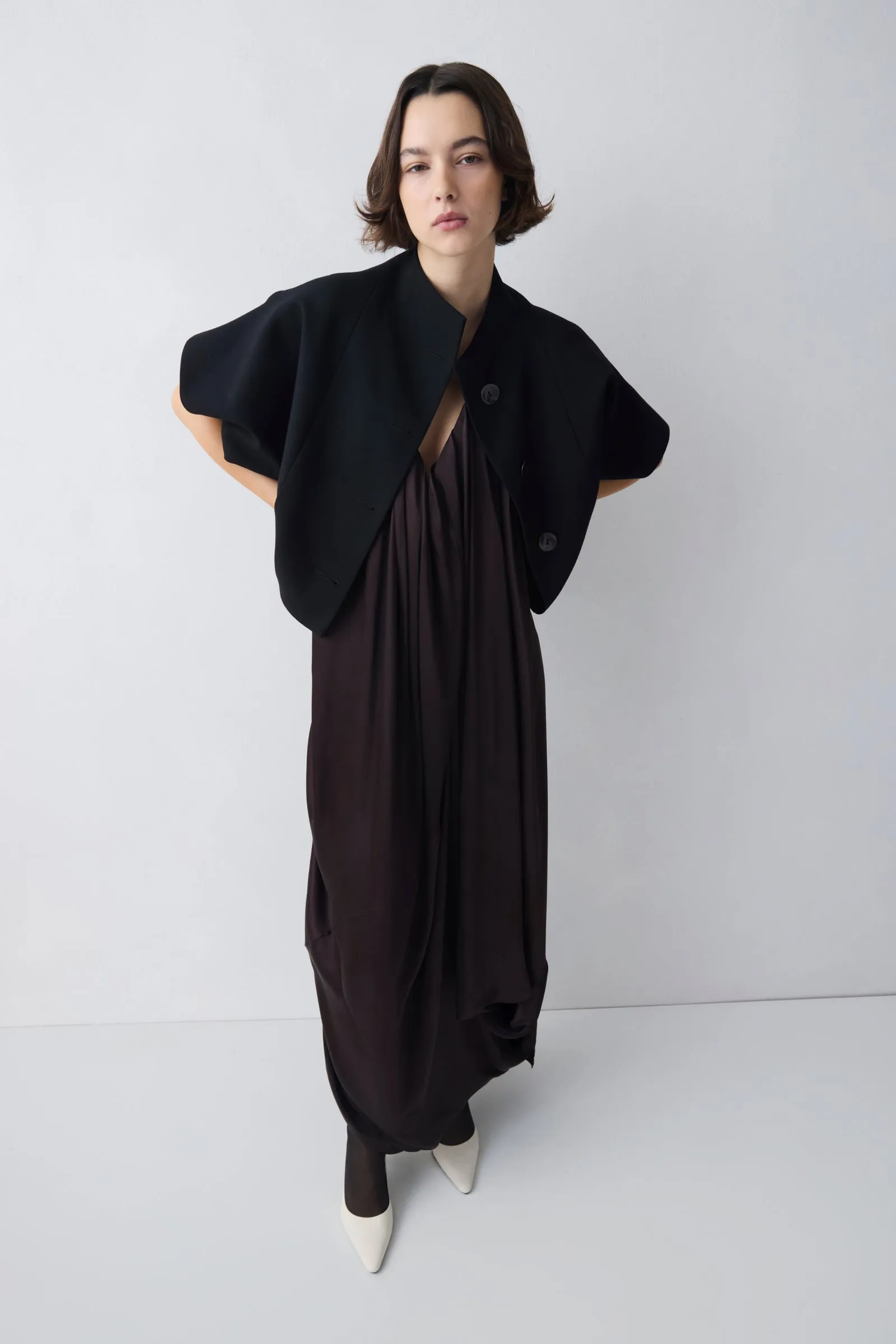 BLACK WOOL SUITING MUTUAL JACKET sold by Bianca Spender product image thumbnail 3