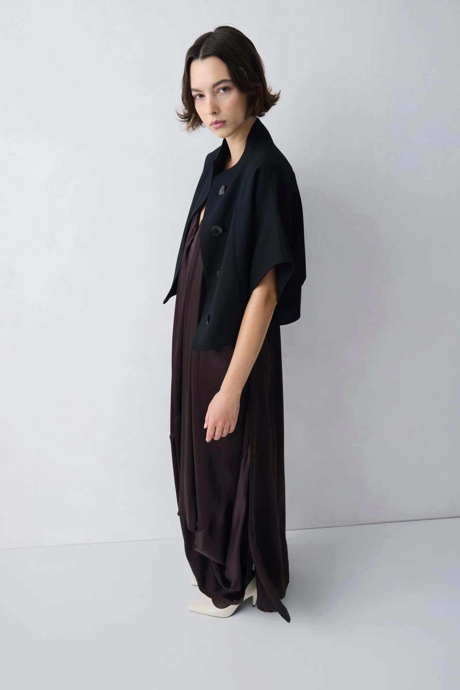 BLACK WOOL SUITING MUTUAL JACKET sold by Bianca Spender product image thumbnail 4