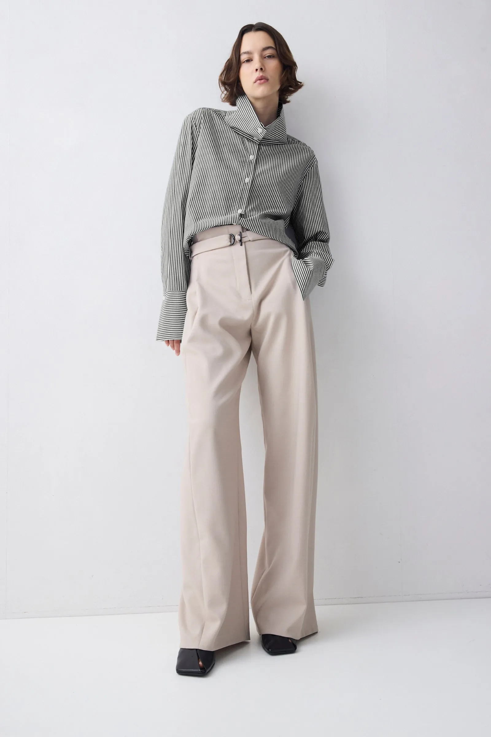 BLACK STRIPE COTTON RISE SHIRT sold by Bianca Spender product image thumbnail 4