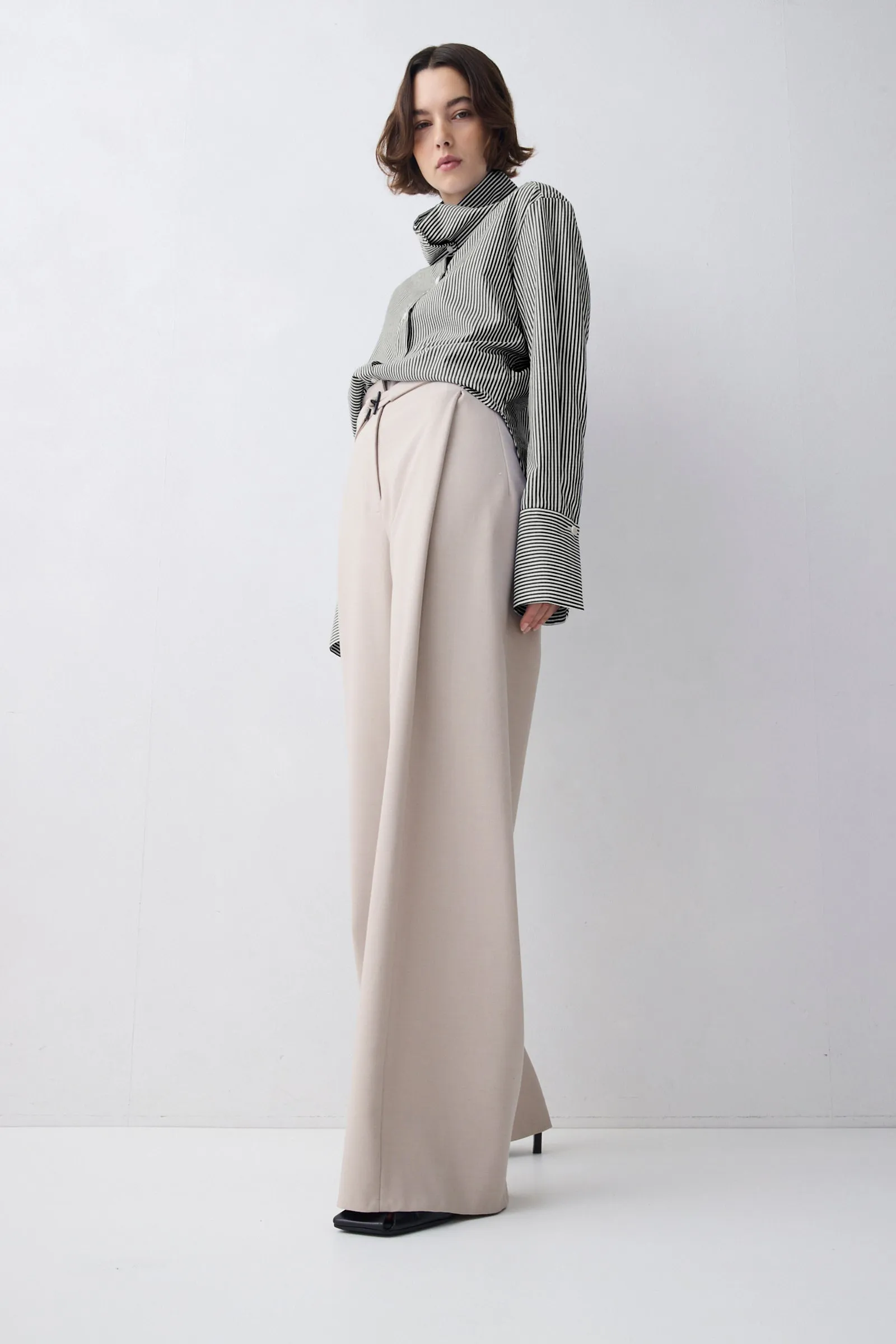 BLACK STRIPE COTTON RISE SHIRT sold by Bianca Spender product image thumbnail 3
