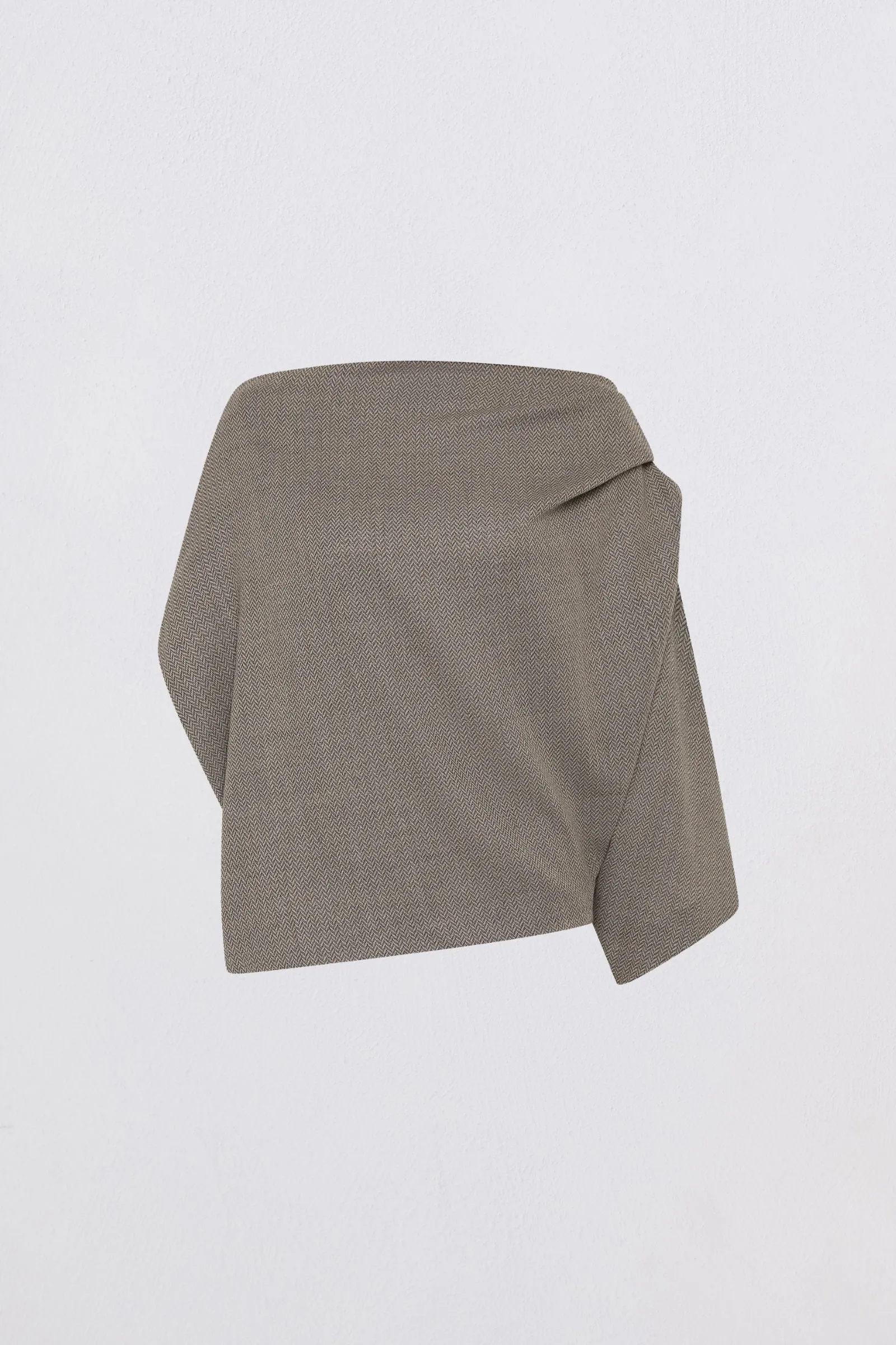 GREY HERRINGBONE WOOL SIGNAL TOP sold by Bianca Spender product image thumbnail 5