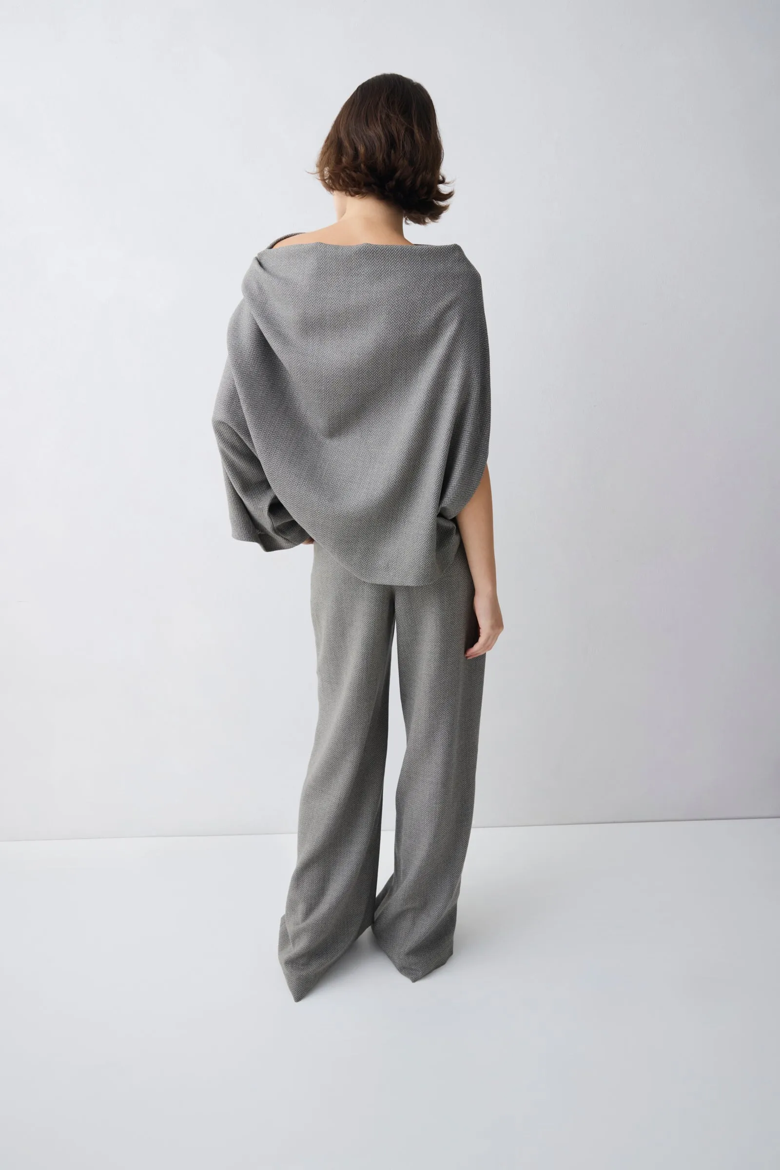 GREY HERRINGBONE WOOL SIGNAL TOP sold by Bianca Spender product image thumbnail 3