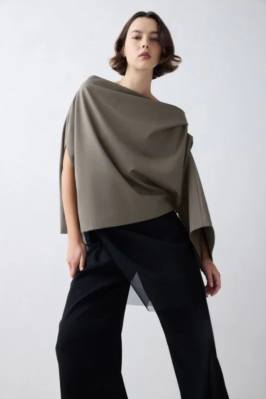 BRONZE WOOL SUITING SIGNAL TOP made by Bianca Spender