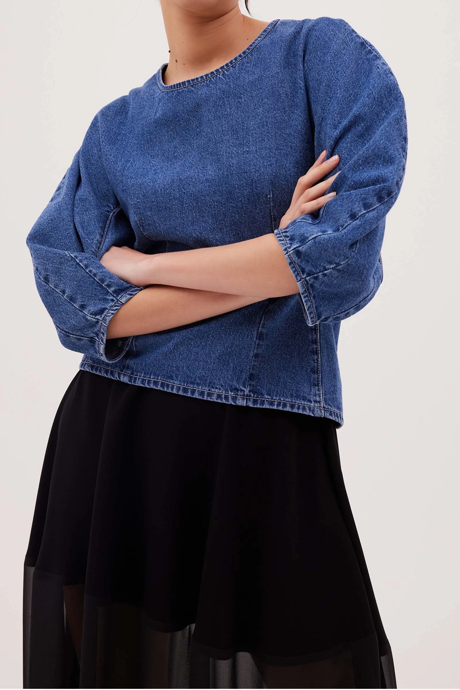 OXFORD BLUE DENIM ROCHA TOP sold by Bianca Spender product image thumbnail 5