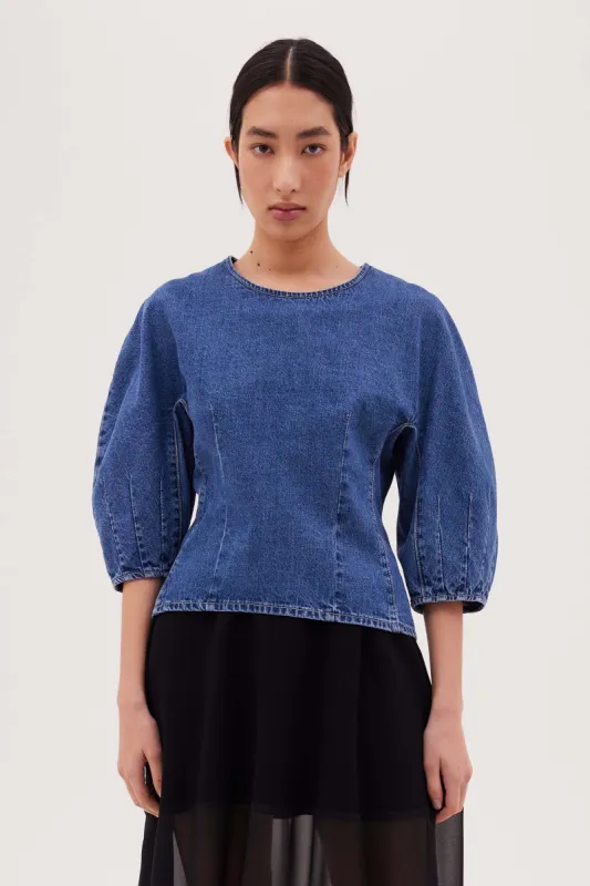 OXFORD BLUE DENIM ROCHA TOP sold by Bianca Spender