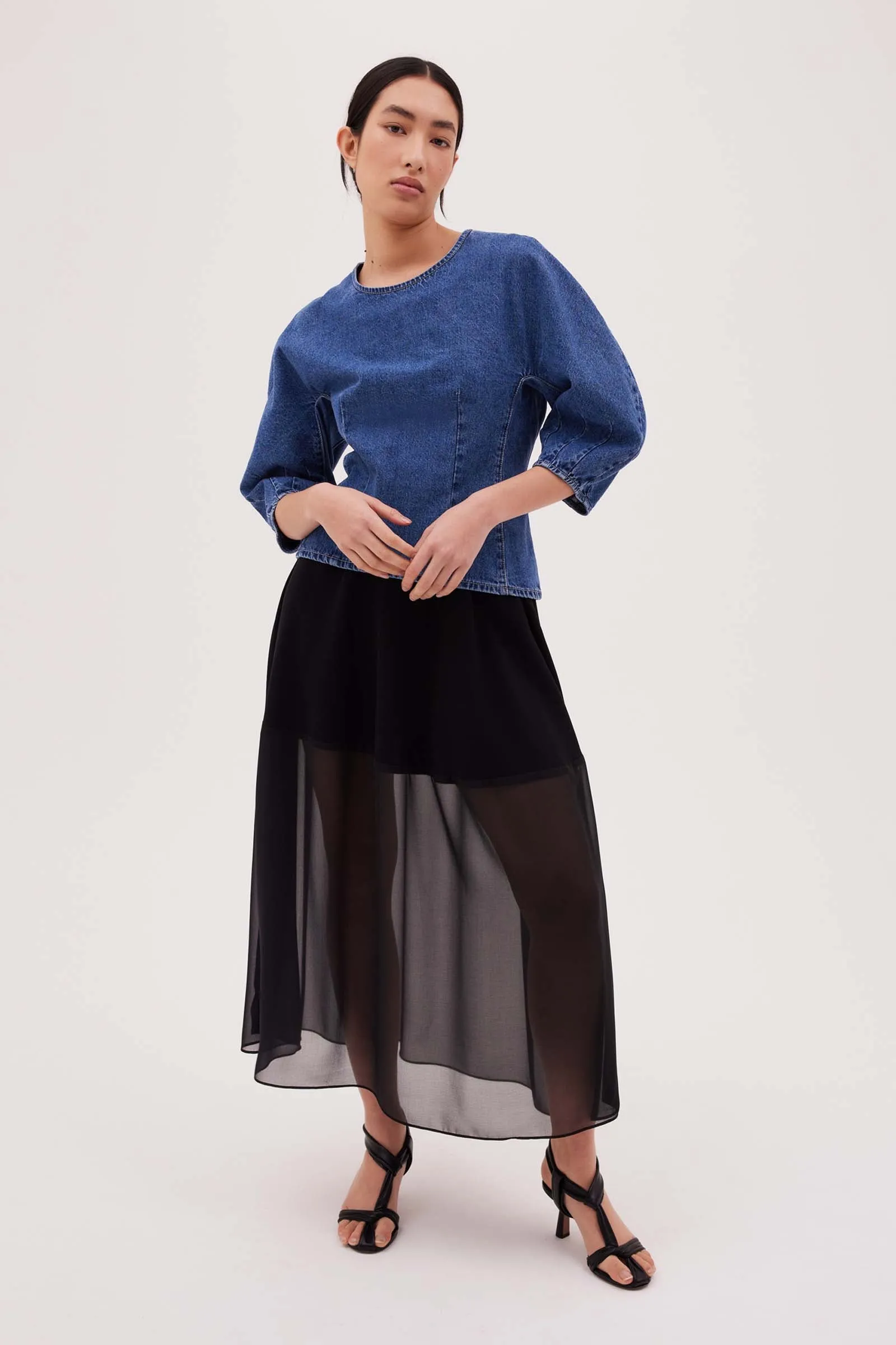 OXFORD BLUE DENIM ROCHA TOP sold by Bianca Spender product image thumbnail 4