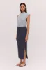 NAVY LINEN UNITY SKIRT sold by Bianca Spender